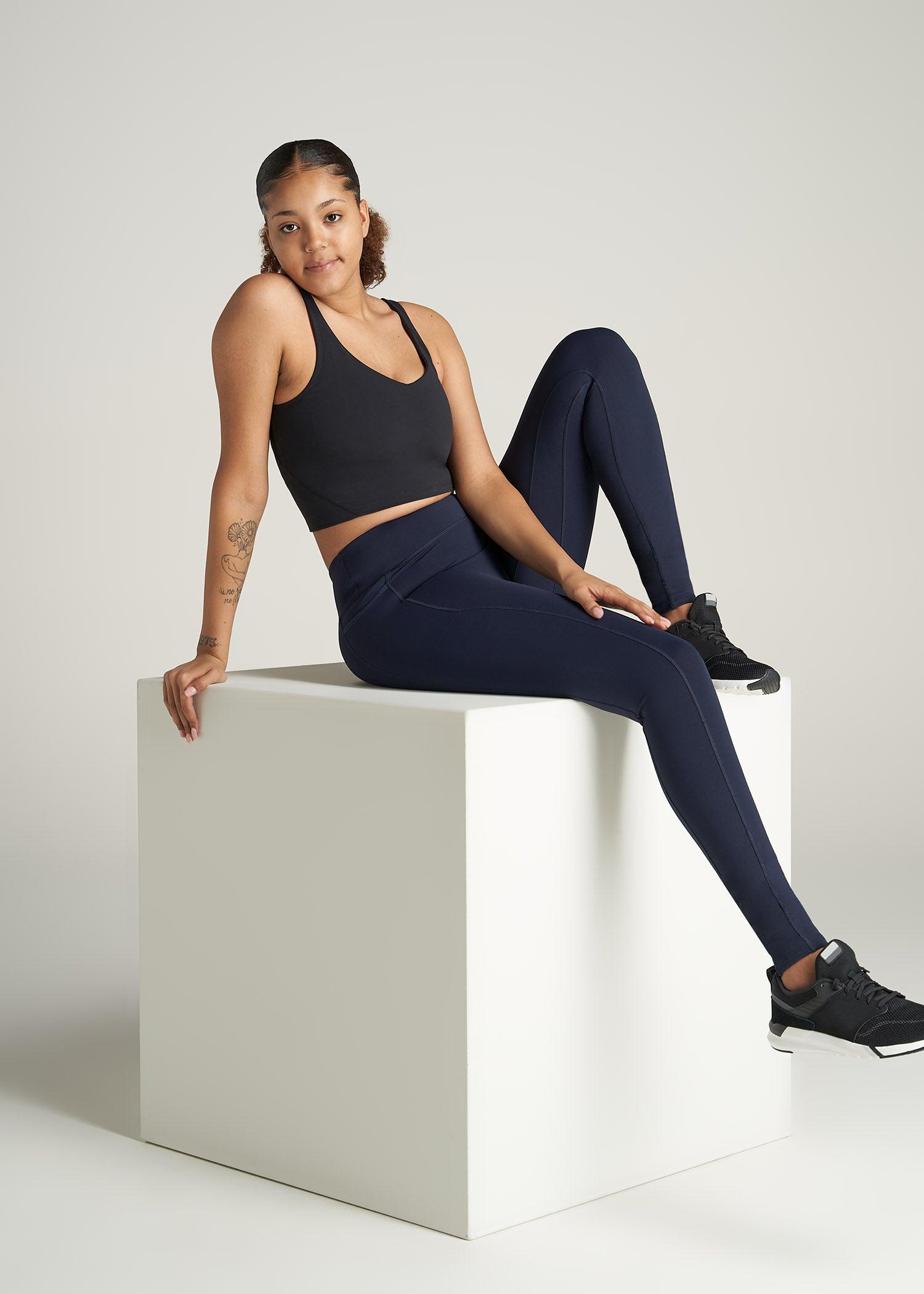 Bella Outer-Pocket Leggings for Tall Women in Navy Female Product Image