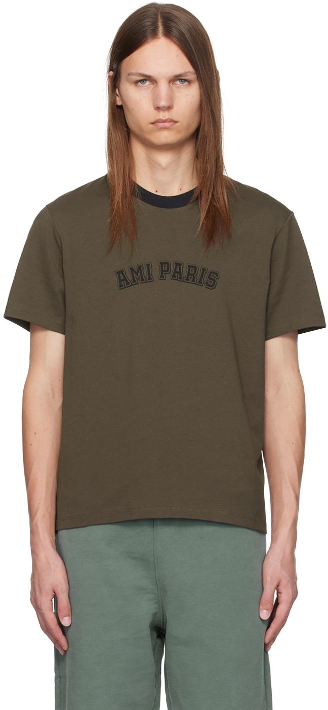 AMI ALEXANDRE MATTIUSSI Ami Paris T-shirt Brown In Dark Coffee Product Image