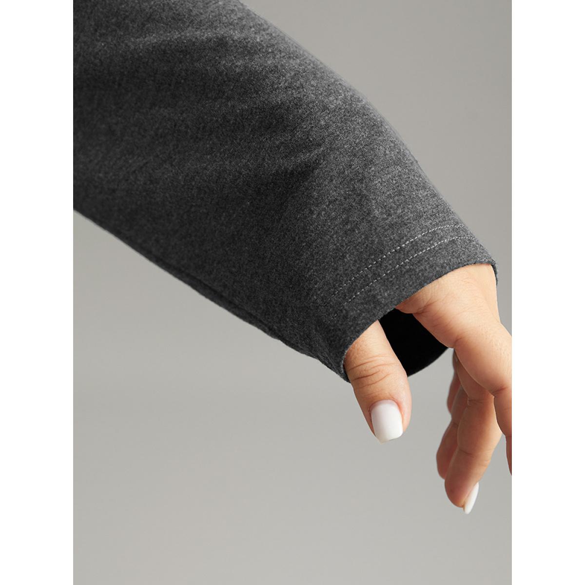 Plus Size Supersoft Essentials Solid Drop Shoulder T-shirt DimGray Women Elegant Plain Plain Round Neck Dailywear T-shirts BloomChic 10/M Product Image