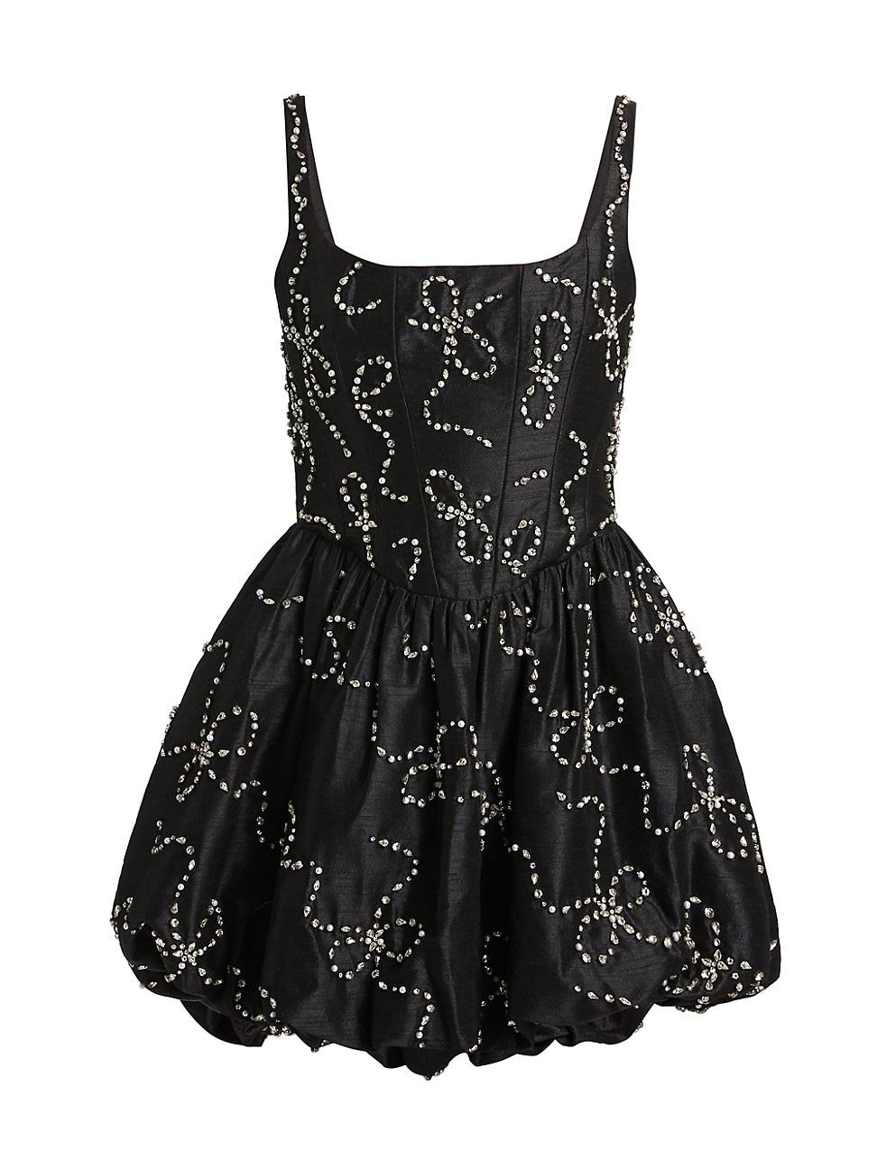 Womens Crystal Bow Shantung Brookhaven Minidress Product Image