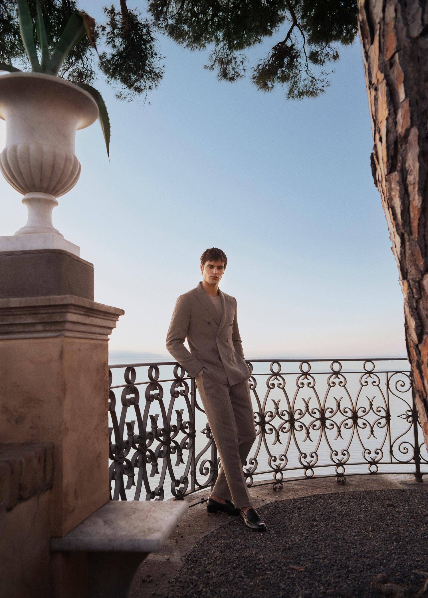 Slim-fit linen-blend pleated pants - Men | MANGO USA Product Image