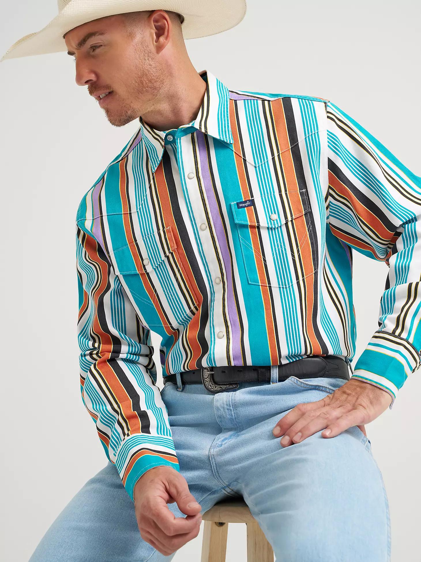 Vintage-Inspired Brushpopper Western Snap Workshirt | Men's SHIRTS | Wrangler® Product Image