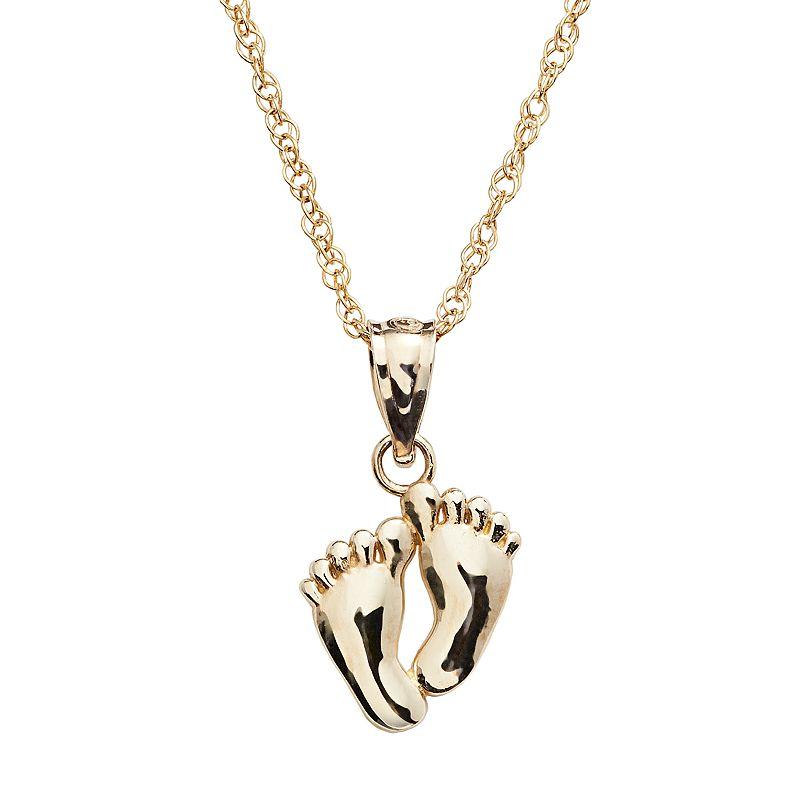 10k Gold Footprint Pendant, Women's Product Image