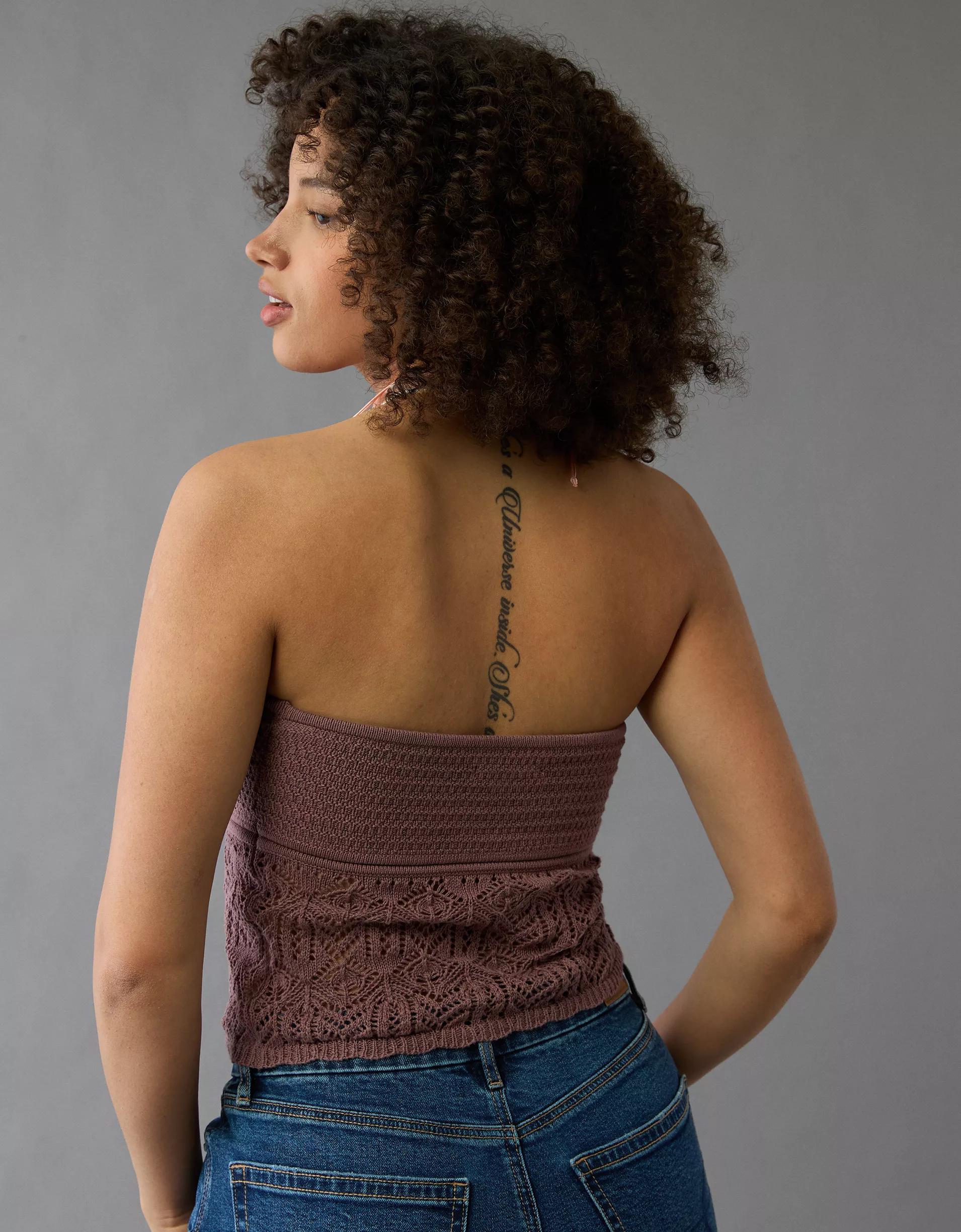 AE Cropped Crochet Tube Top Product Image