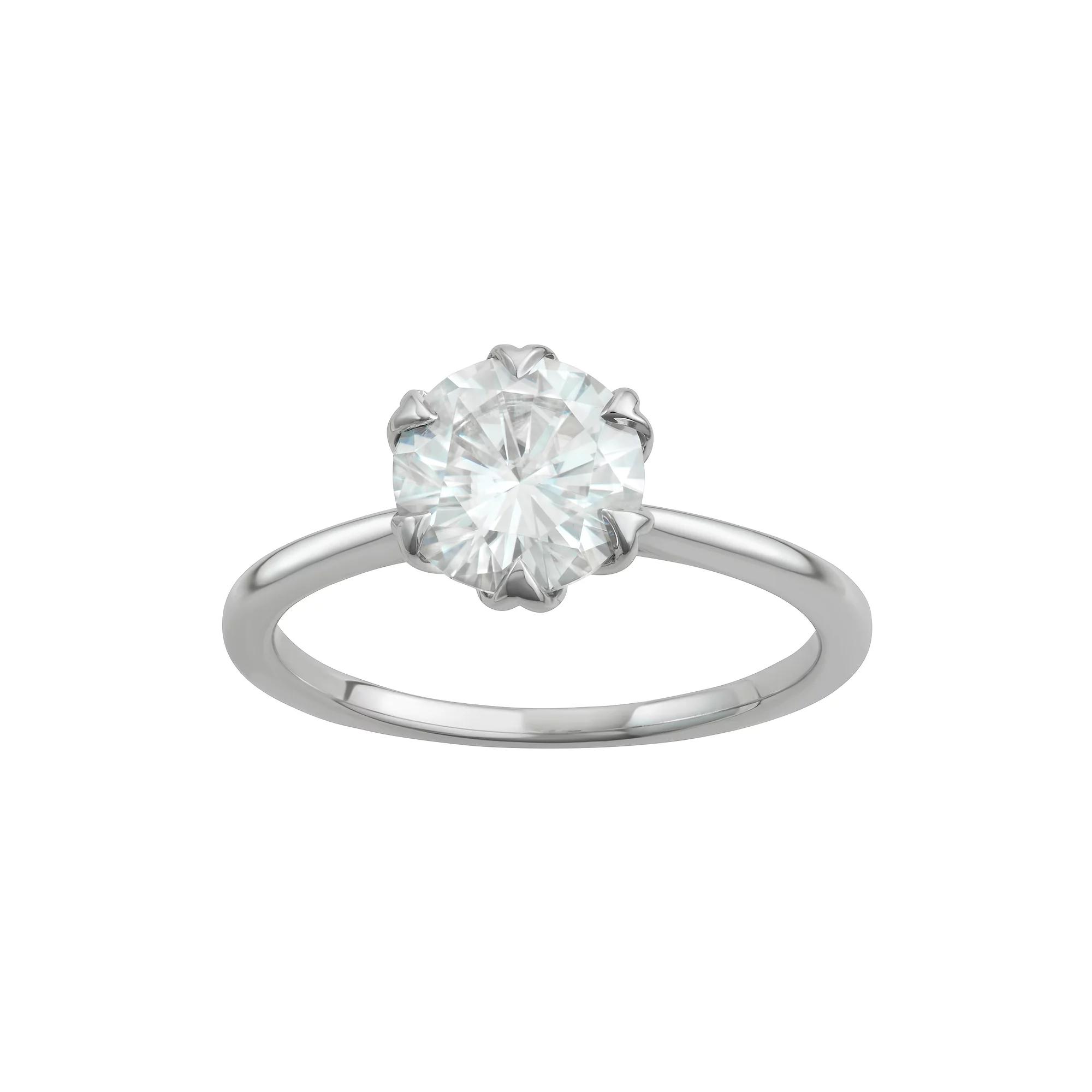 Charles & Colvard 14k White Gold 1 9/10 Carat T.W. Lab-Created Moissanite Solitaire Engagement Ring, Women's, Size: 7, 14k Whgold Product Image