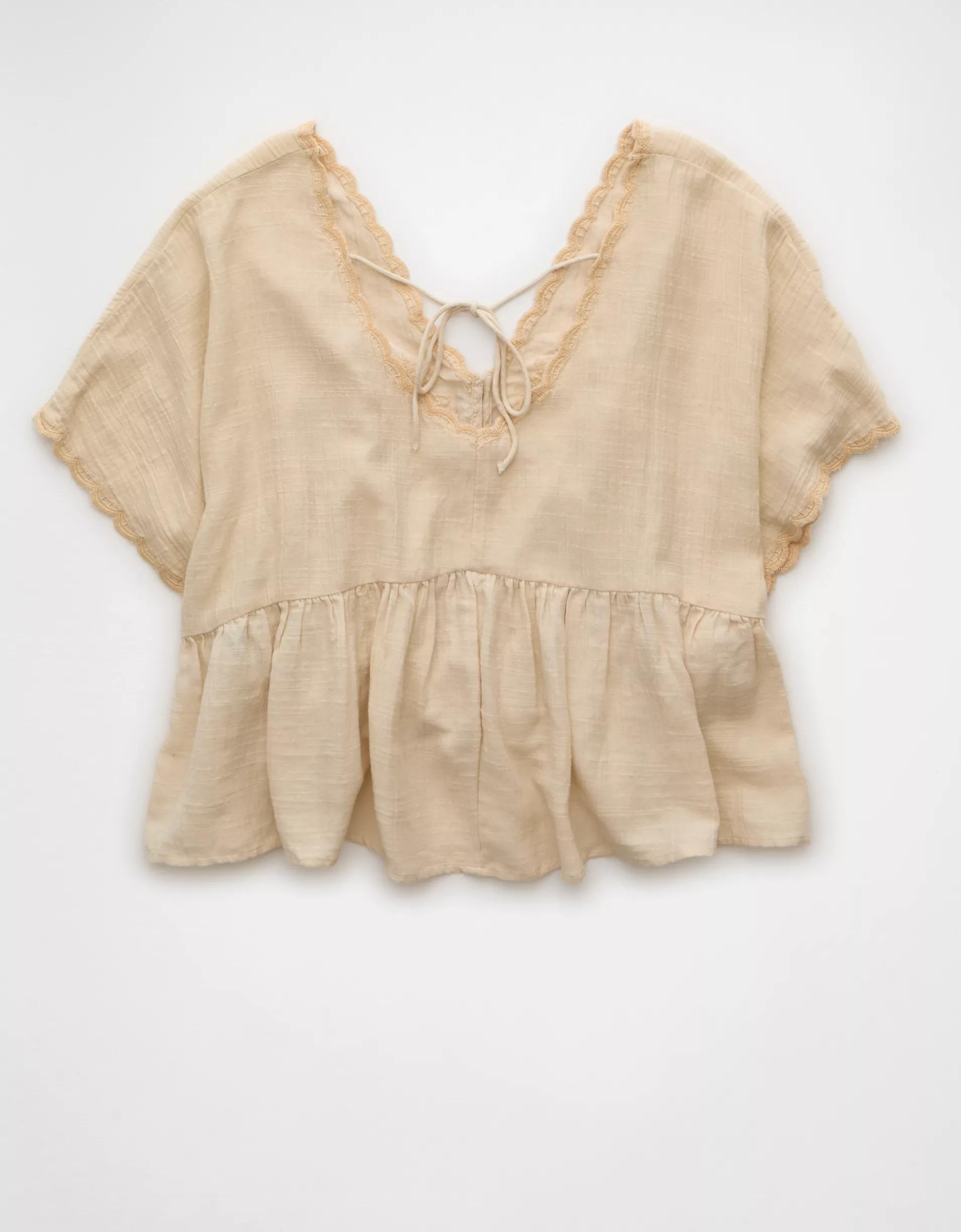 AE V-Neck Embroidered Blouse Product Image