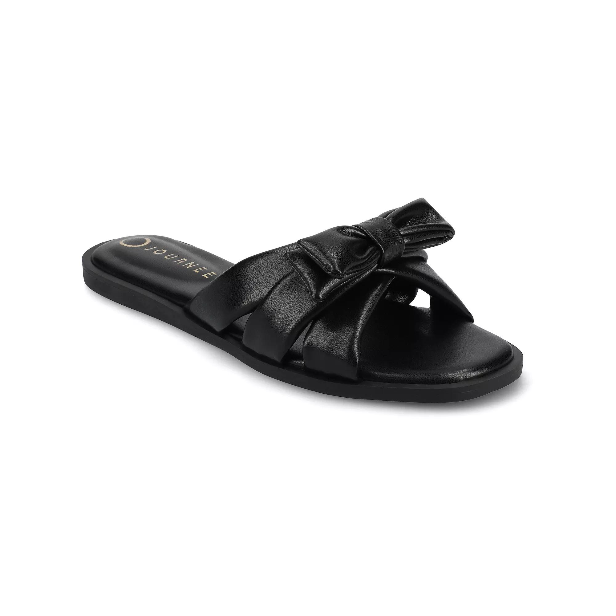 Journee Prylin Slip-On Bow Women's Flat Sandals,  Product Image