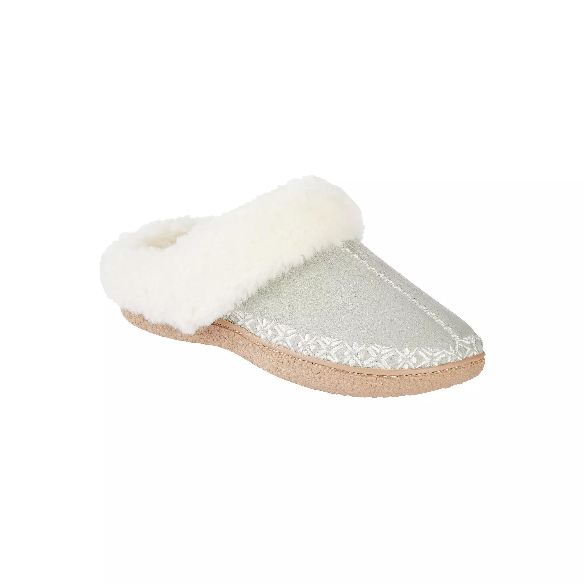 isotoner Clara Embroidered Microsuede Clog Women's Slippers with Memory Foam,  Product Image