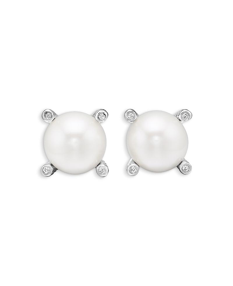 Womens Pearl Earrings with Diamonds Product Image