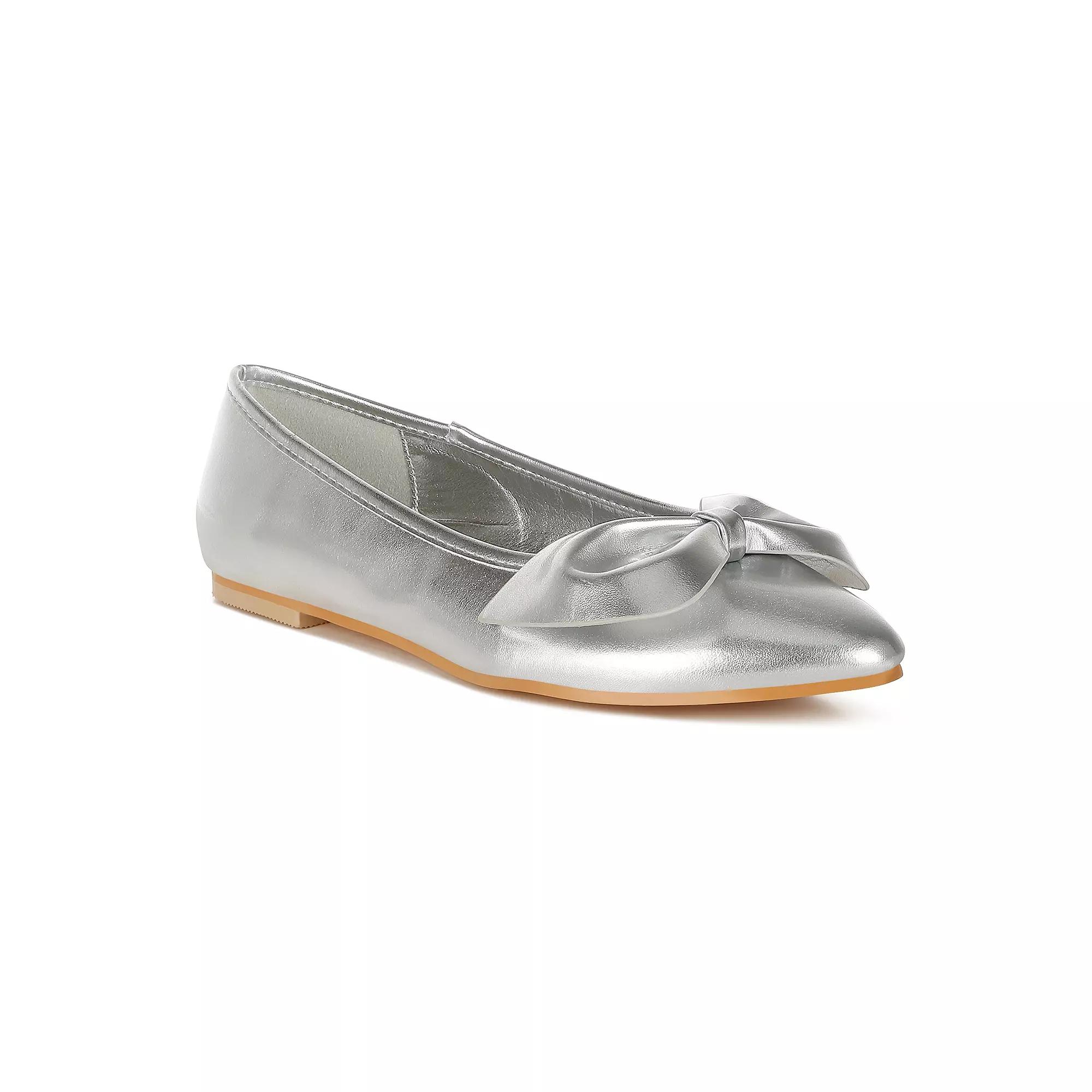 Rag & Co Bromelia Women's Metallic Ballet Flats, Size: 10, Silver Product Image