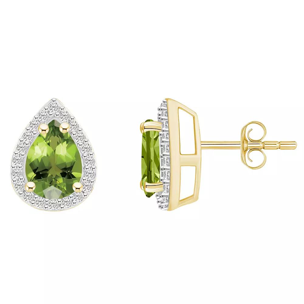 Celebration Gems 14k Gold Pear-Shaped Ruby & Diamond Accent Earrings, Women's Product Image