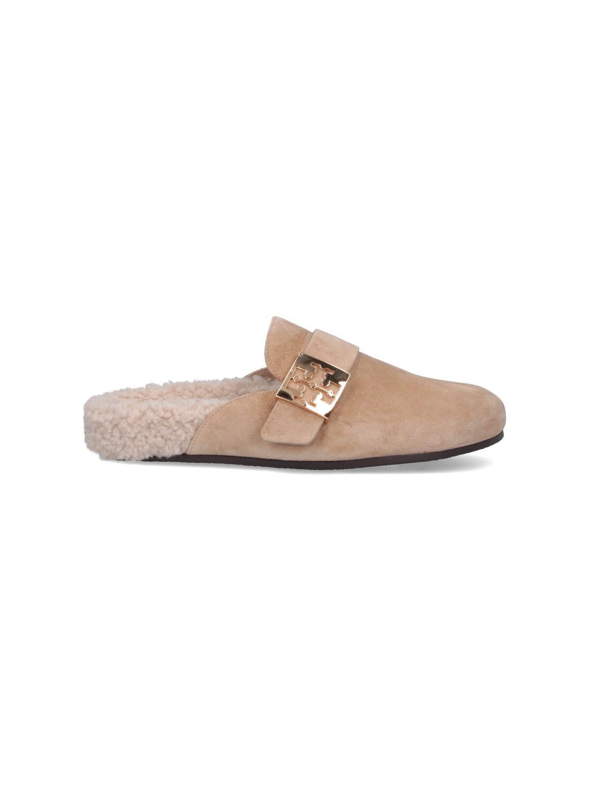 TORY BURCH Mules Mellow In Shearling Color Taupe In Brown Product Image