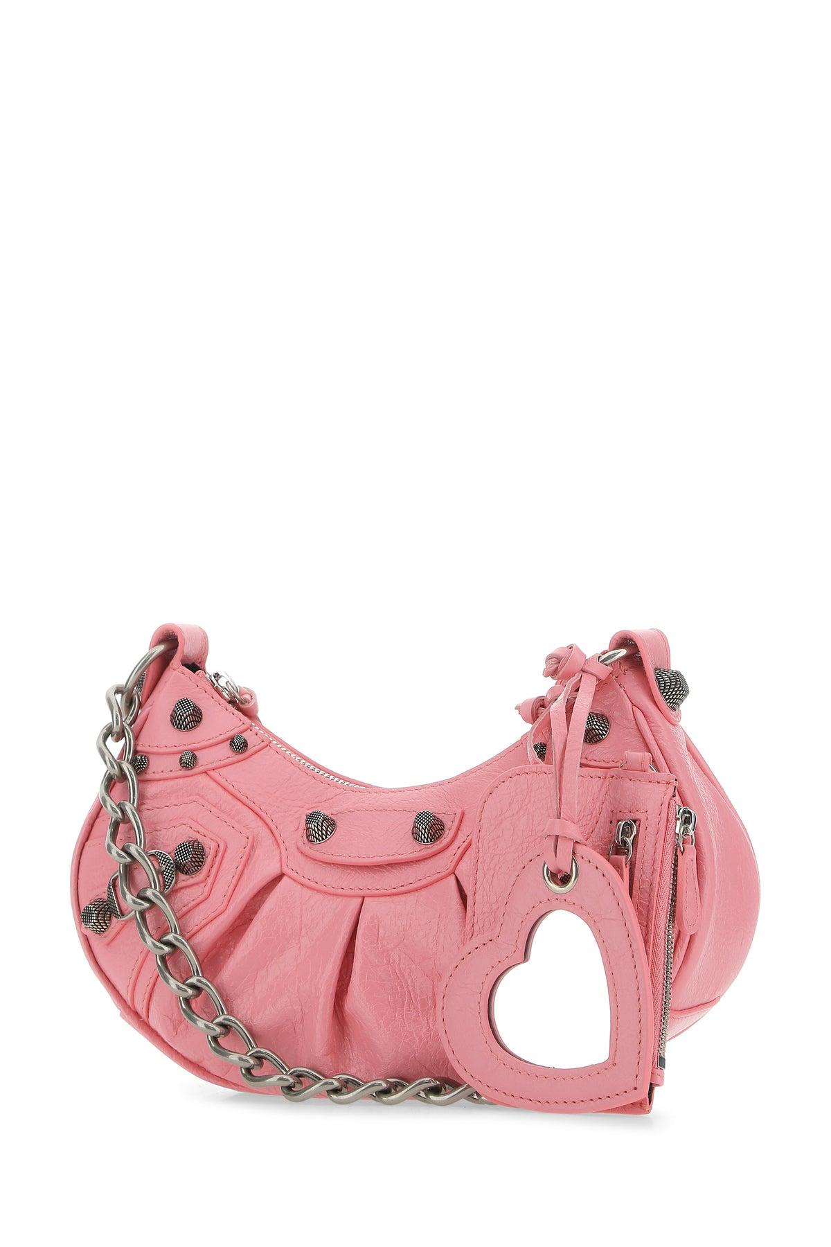 BALENCIAGA Women Pink Nappa Leather Le Cagole Xs Crossbody Bag Product Image