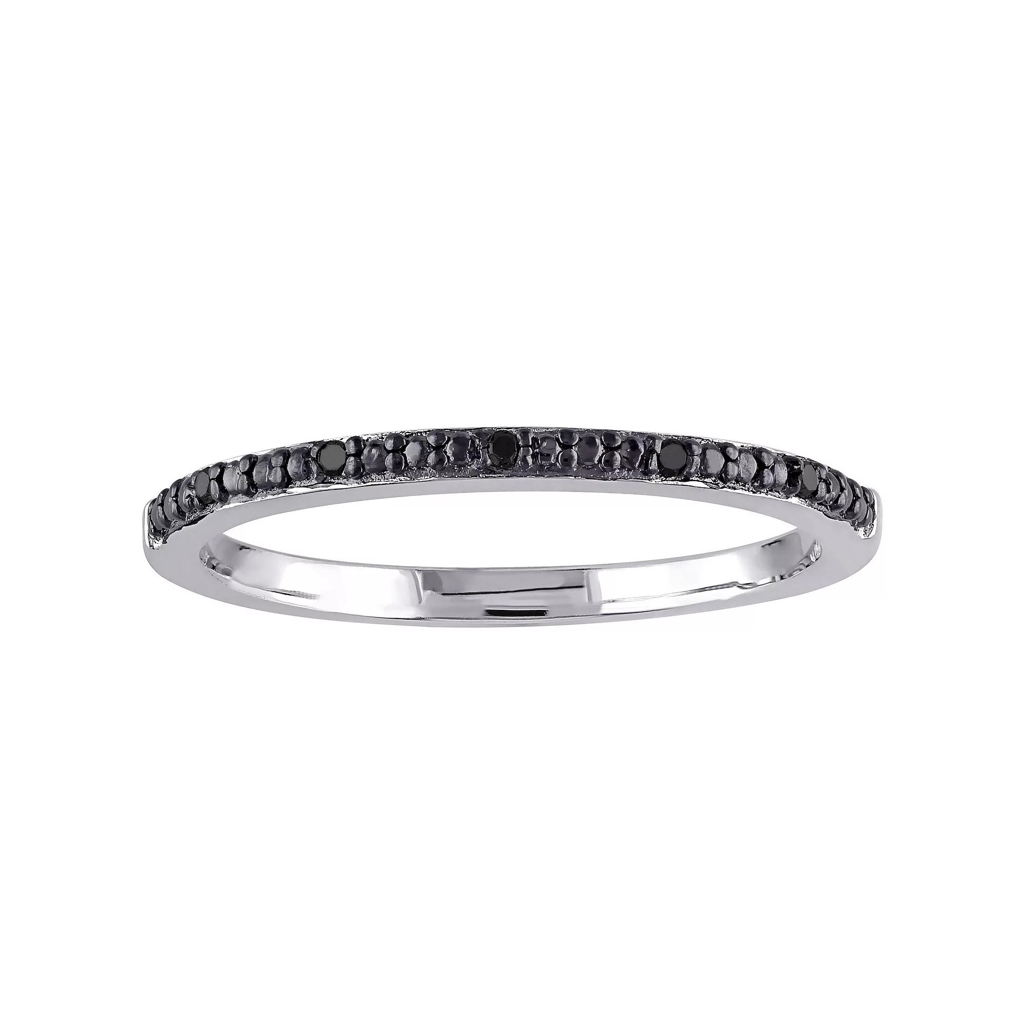 Stella Grace Sterling Silver Black Diamond Accent Anniversary Band, Womens Product Image