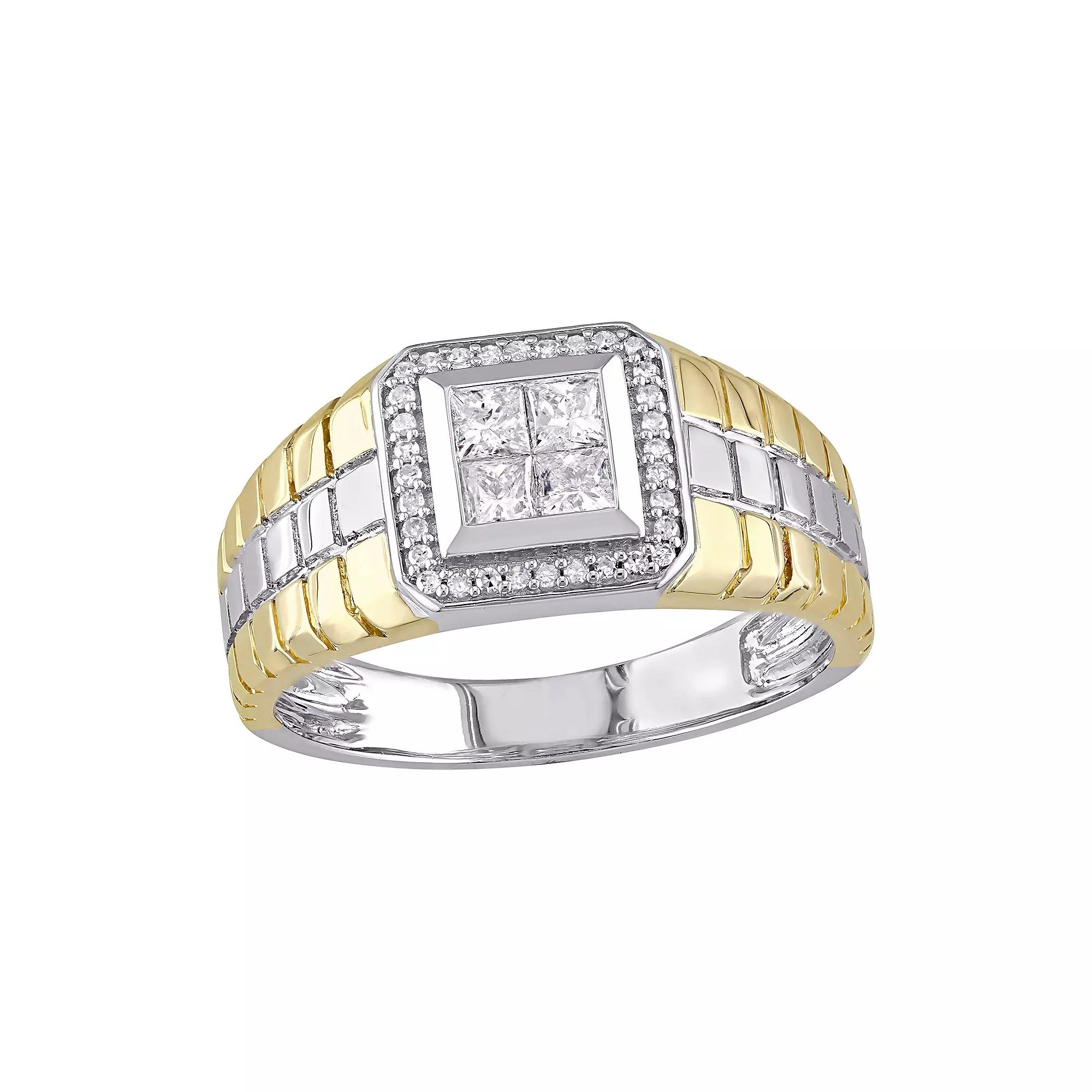 Men's Stella Grace Two Tone 10k Gold 1/2 Carat T.W. Diamond Ring, Size: 12.50, 10k Two Tone Product Image