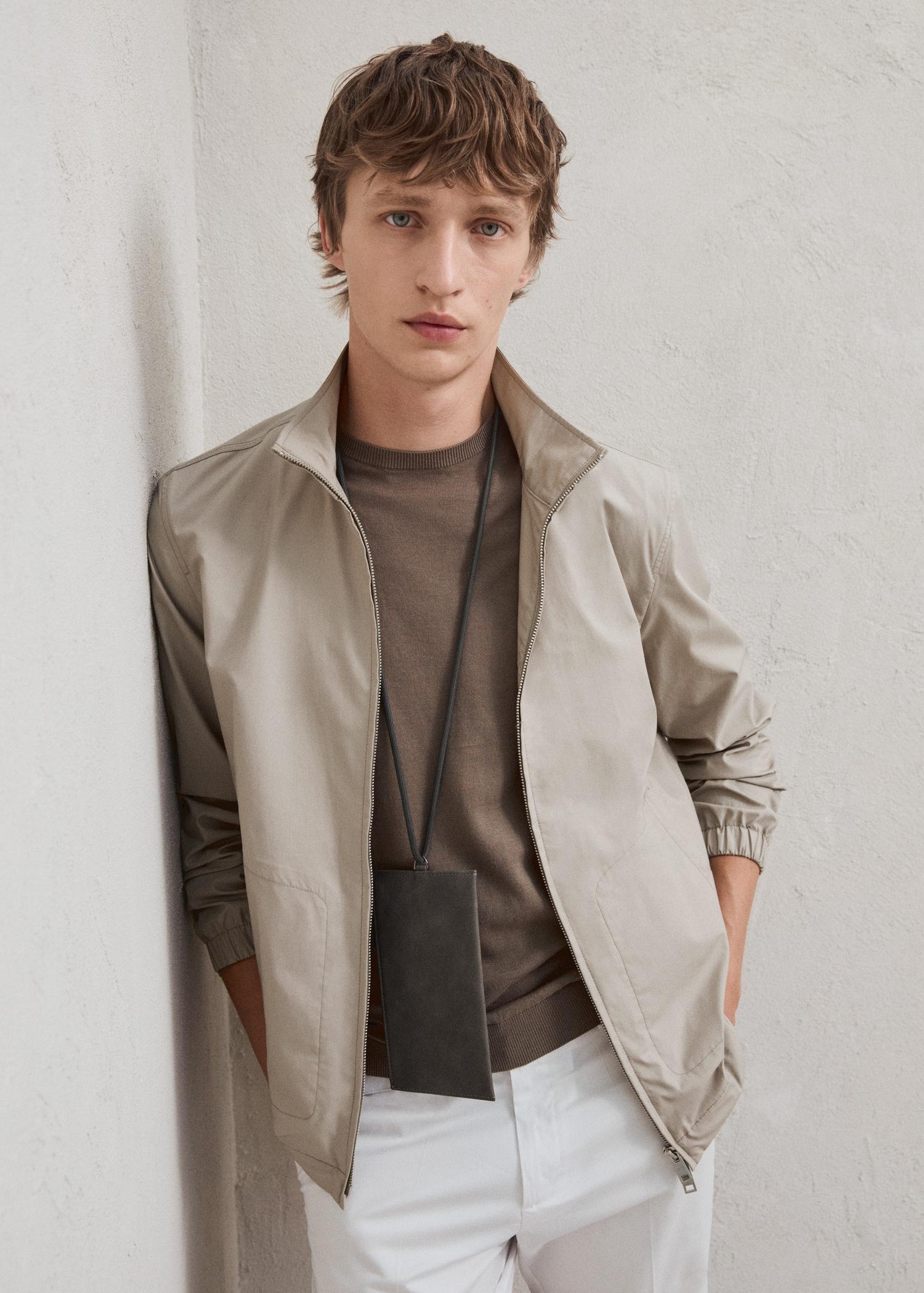 Zip-up lyocell jacket - Men | MANGO USA Product Image