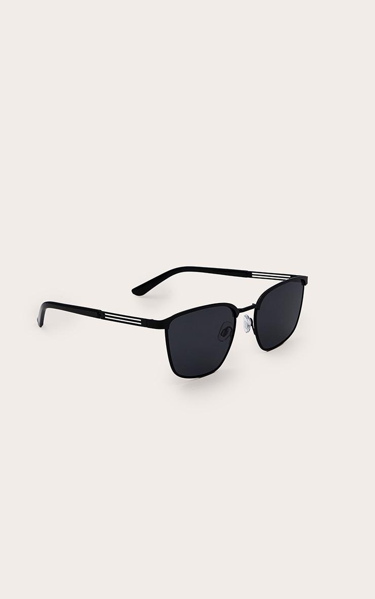 Black Metal Frame Square Bar Sunglasses Product Image