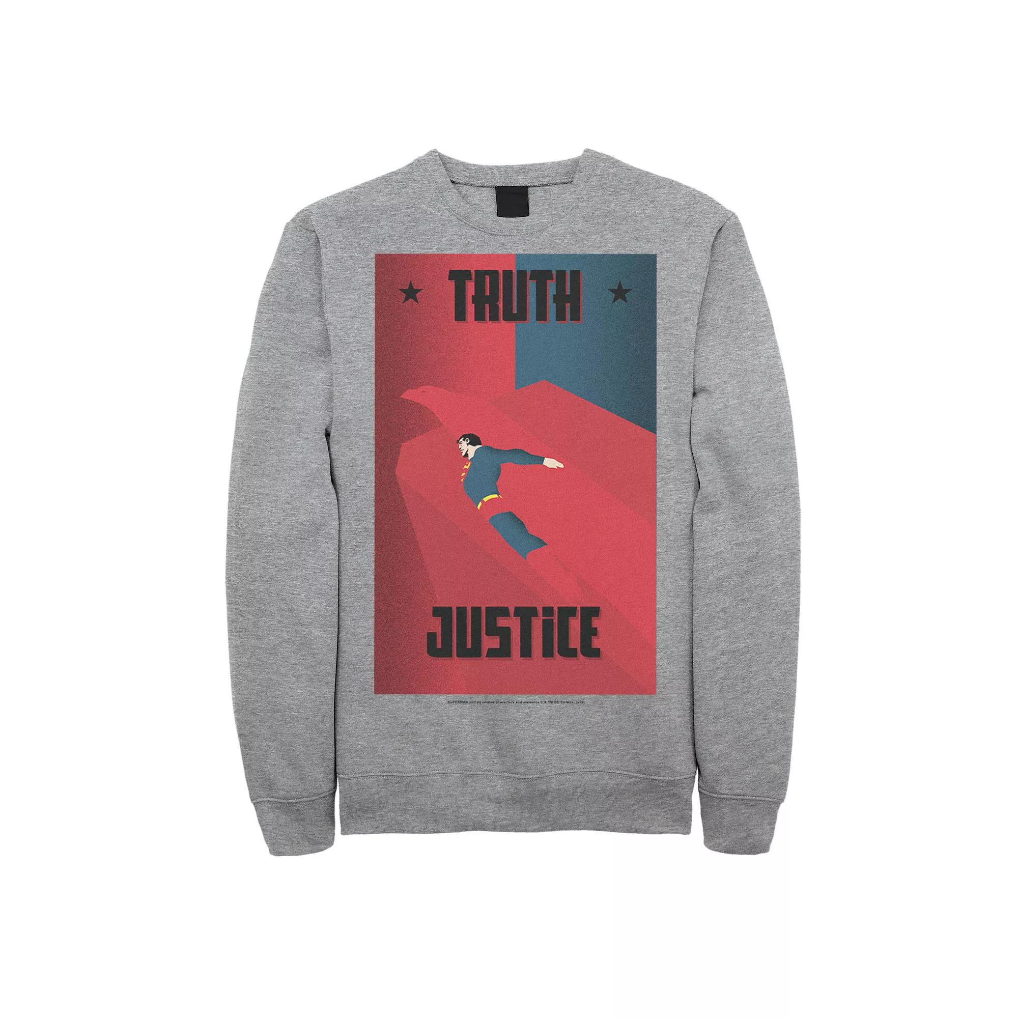 Men's DC Comics Superman Truth And Justice Split Poster Sweatshirt,  Product Image