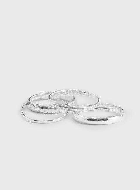 Dapperton Bangle Set Silver Product Image