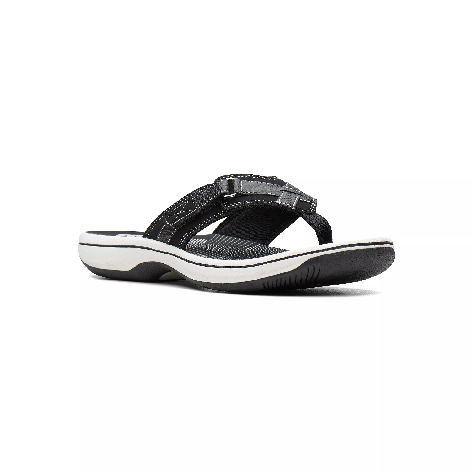 Clarks® Breeze Sea Cloudstepper Women's Flip Flop Sandals, Size: 5, Black Product Image