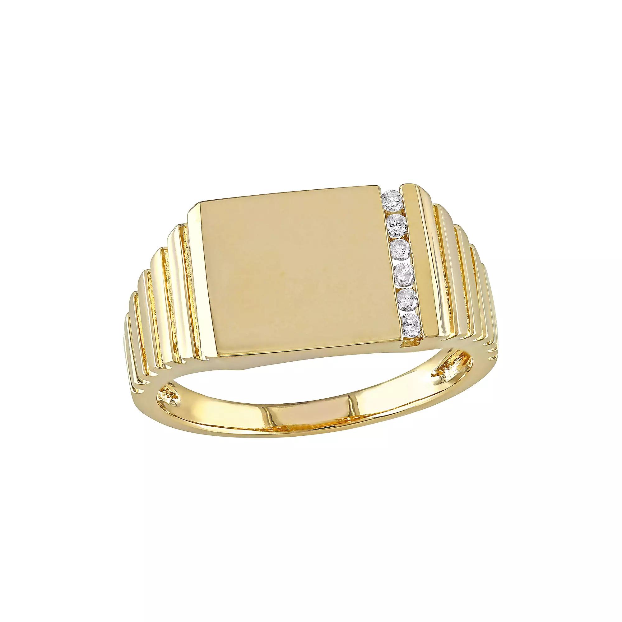Stella Grace 10k Gold 1/10 Carat Diamond Rectangle Ring, Women's, Size: 12 Product Image