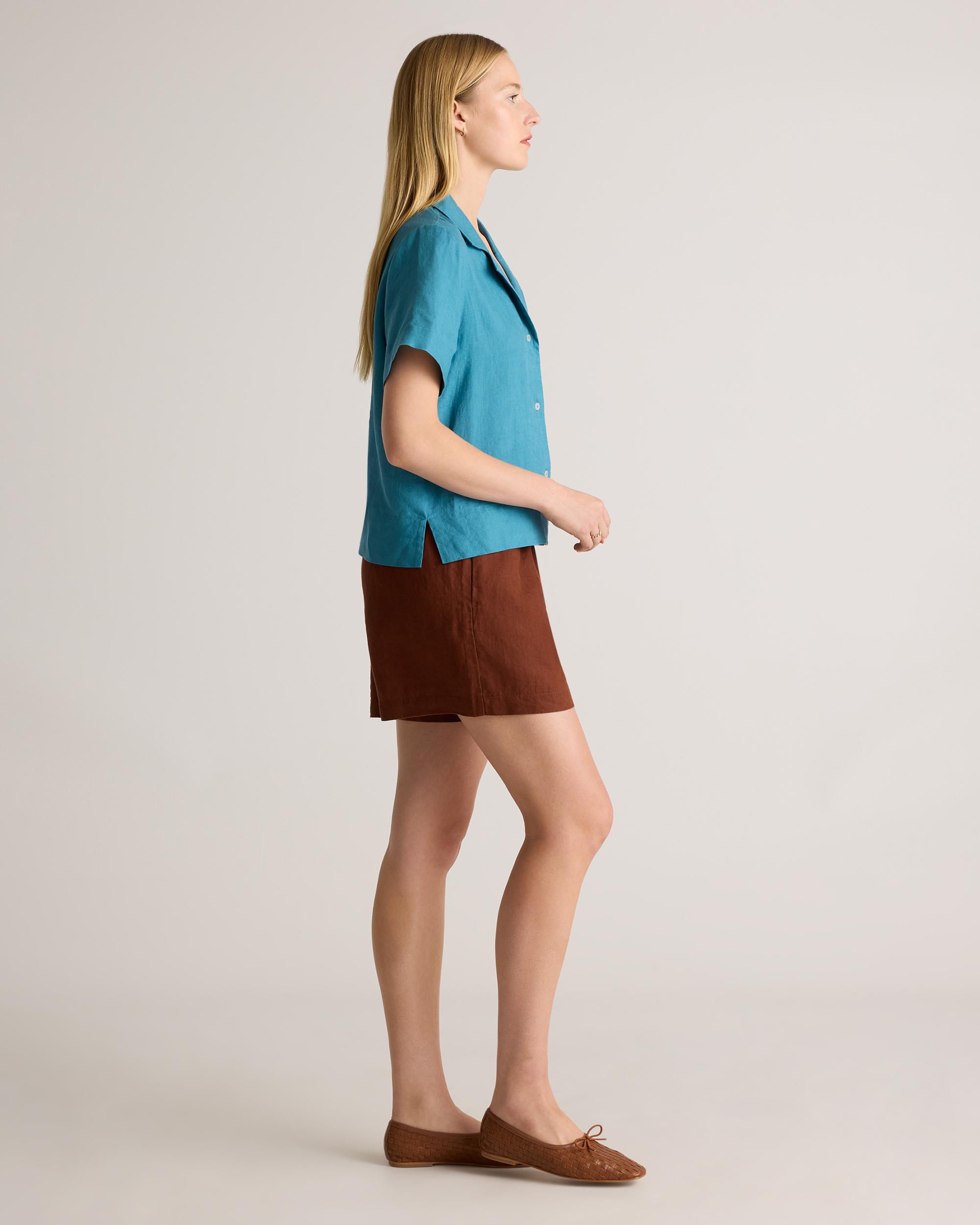 Quince | Women's 100% European Linen Short Sleeve Shirt Size XL Product Image