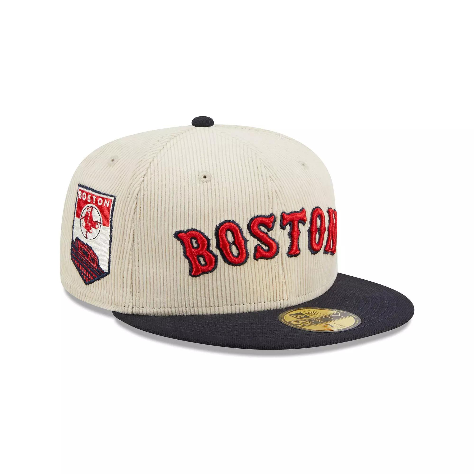 Men's New Era White Boston Red Sox  Corduroy Classic 59FIFTY Fitted Hat, Size: 8 Product Image