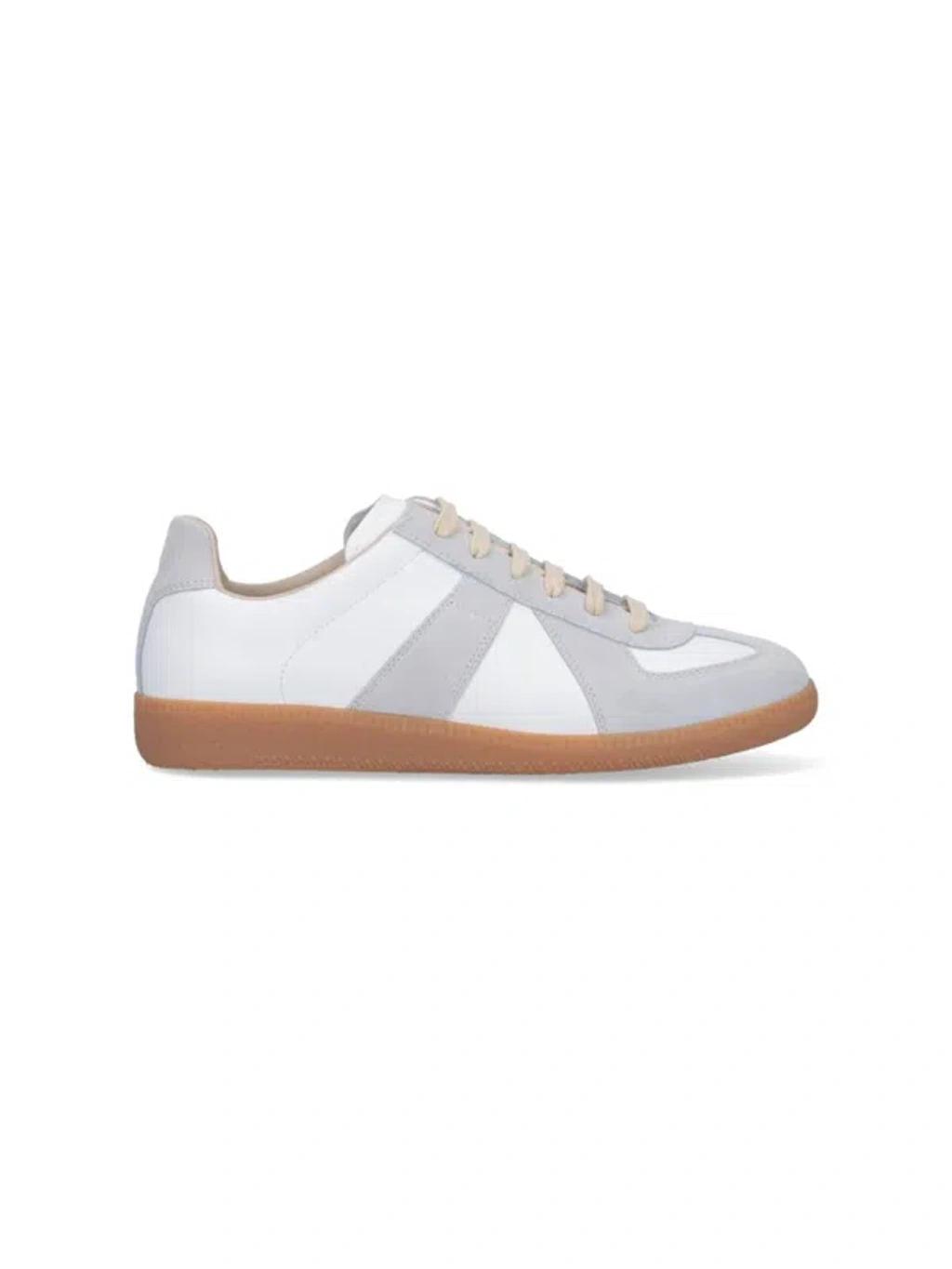 MAISON MARGIELA Replica Leather And Suede Sneakers In White Product Image