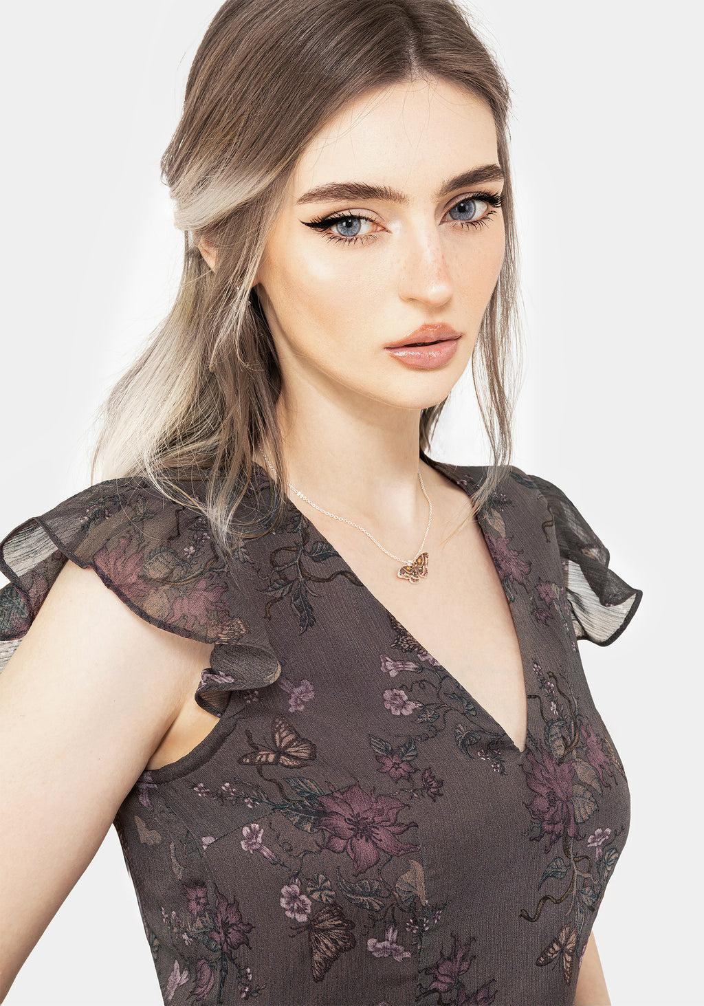 Arnora Chiffon Ruffle Detail Mini Dress Product Image