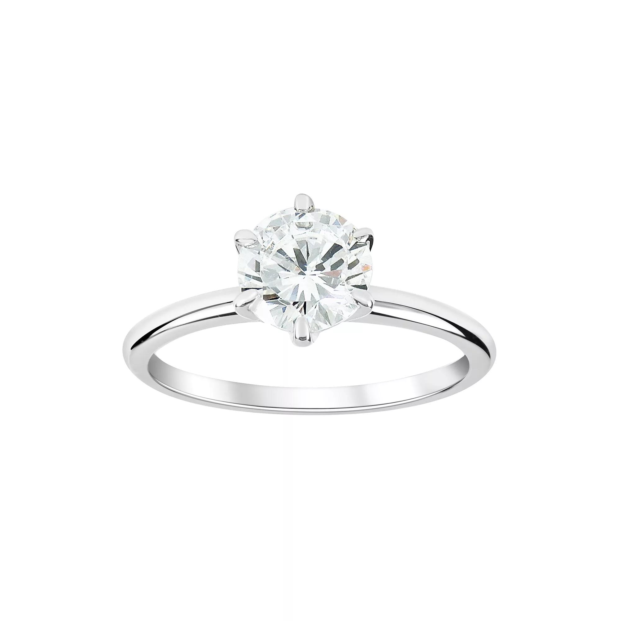 SIRI USA by TJM Sterling Silver Round Cubic Zirconia Engagement Ring, Women's, Size: 9 Product Image