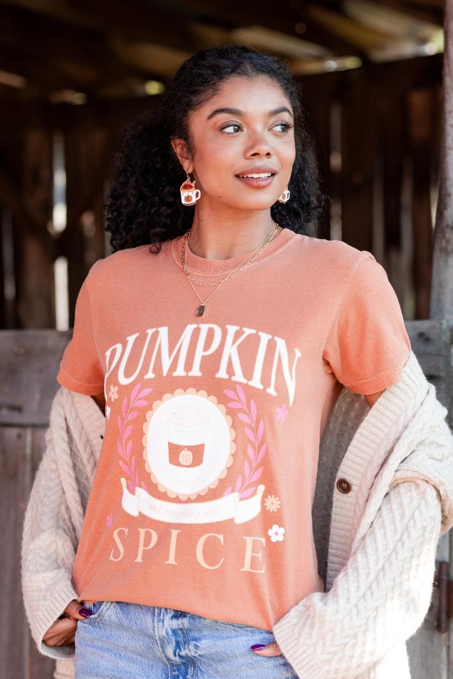 Pumpkin Spice And Everything Nice Rust Graphic Tee Product Image