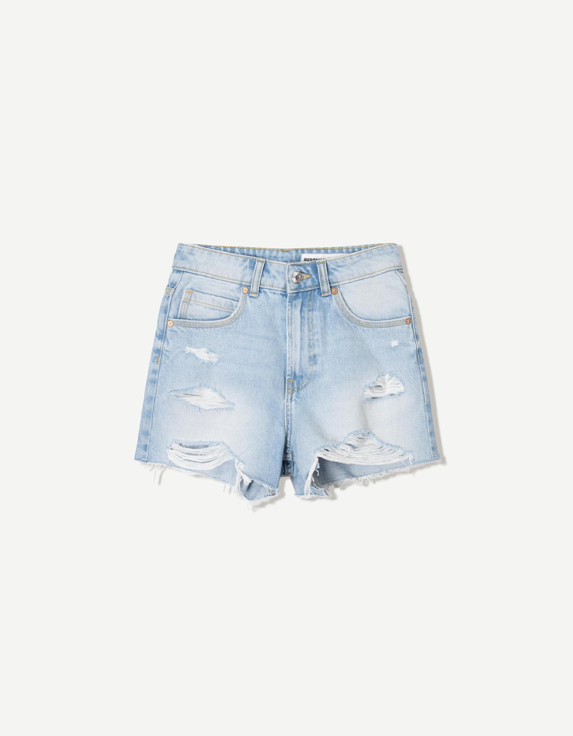 Ripped denim shorts Product Image