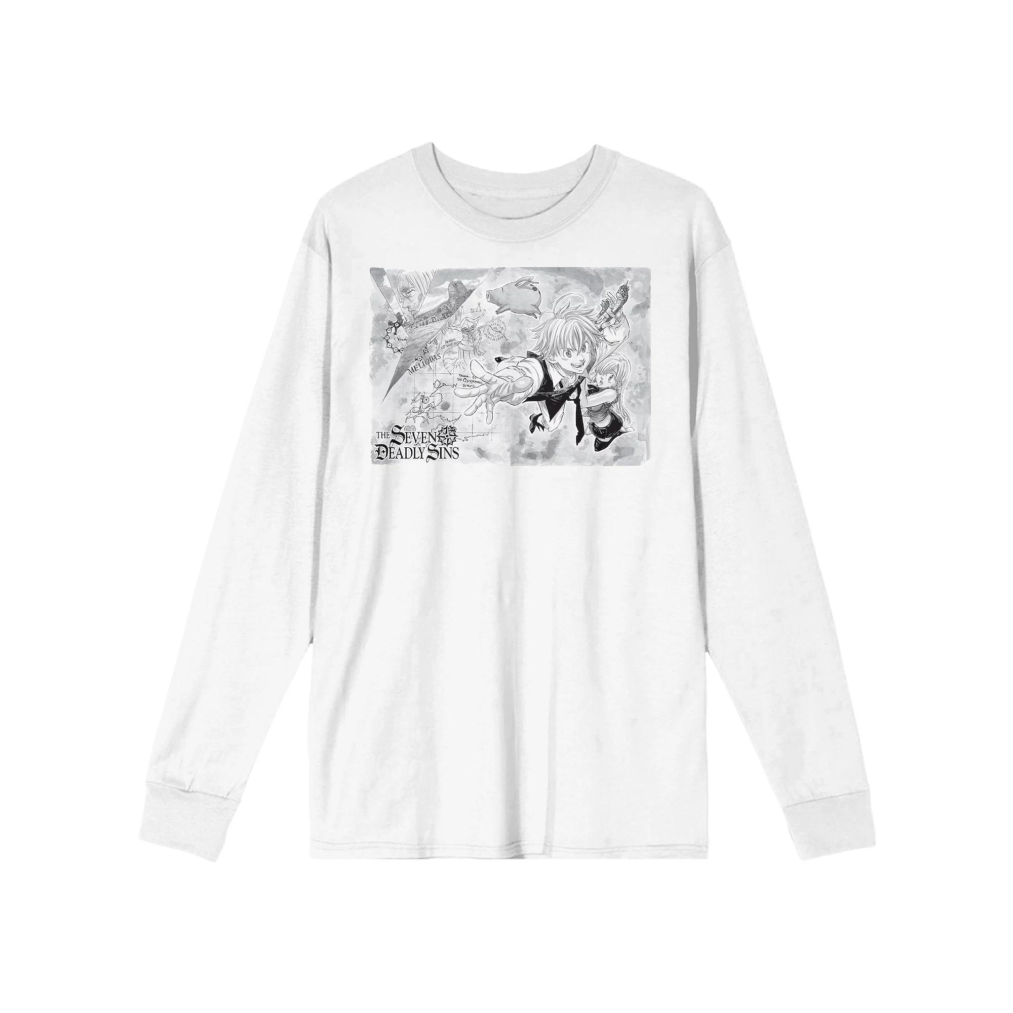 Men's Seven Deadly Sins Meliodas, Elizabeth & Hawk Chapter 1 Long Sleeve Graphic Tee,  Product Image