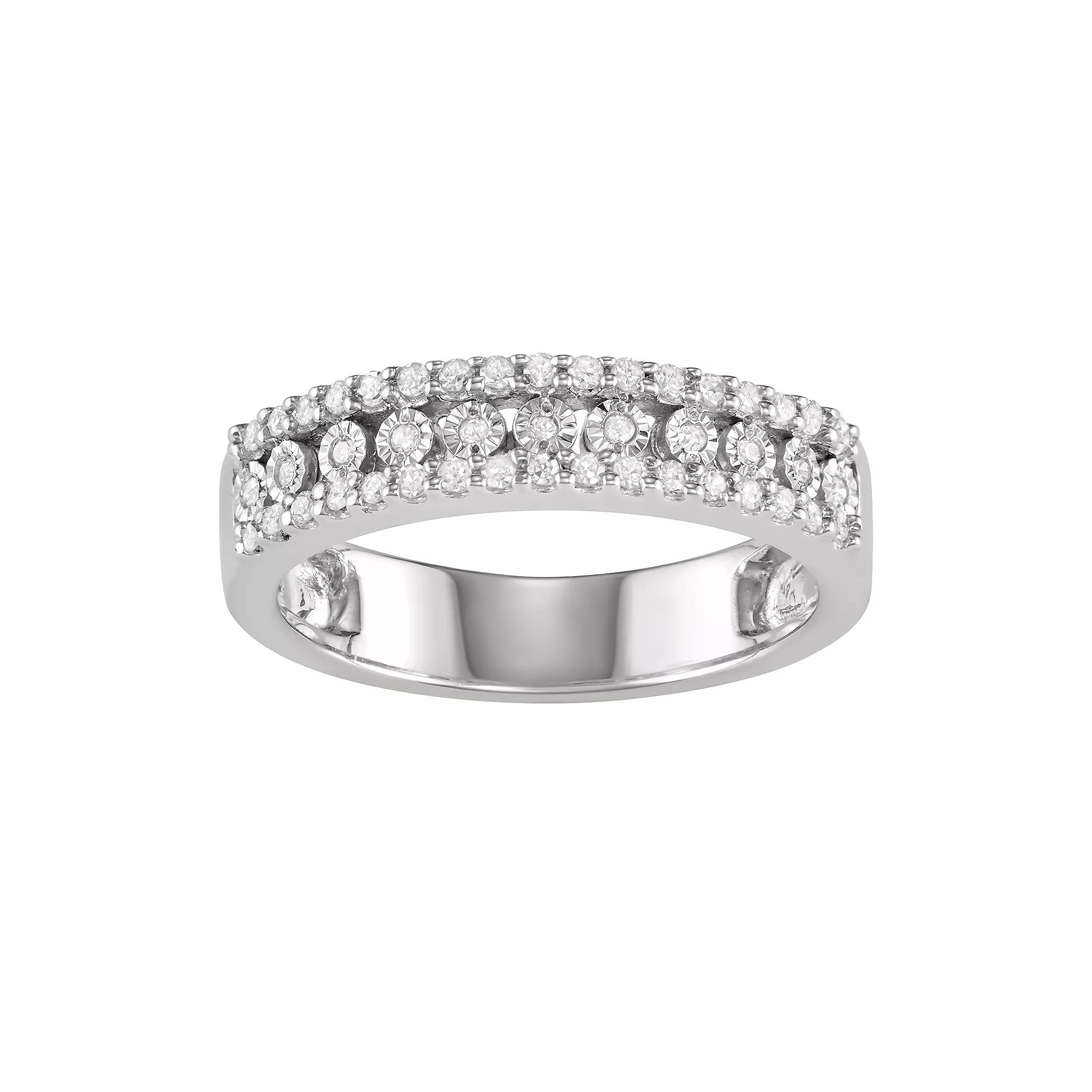 Sterling Silver 1/4 Carat T.W. Diamond Ring, Women's, Size: 9, Silver Tone Product Image