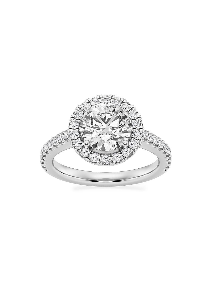 Womens 14K White Gold & Round Lab-Grown Diamond Halo Ring/1.30-3.60 TCW Product Image