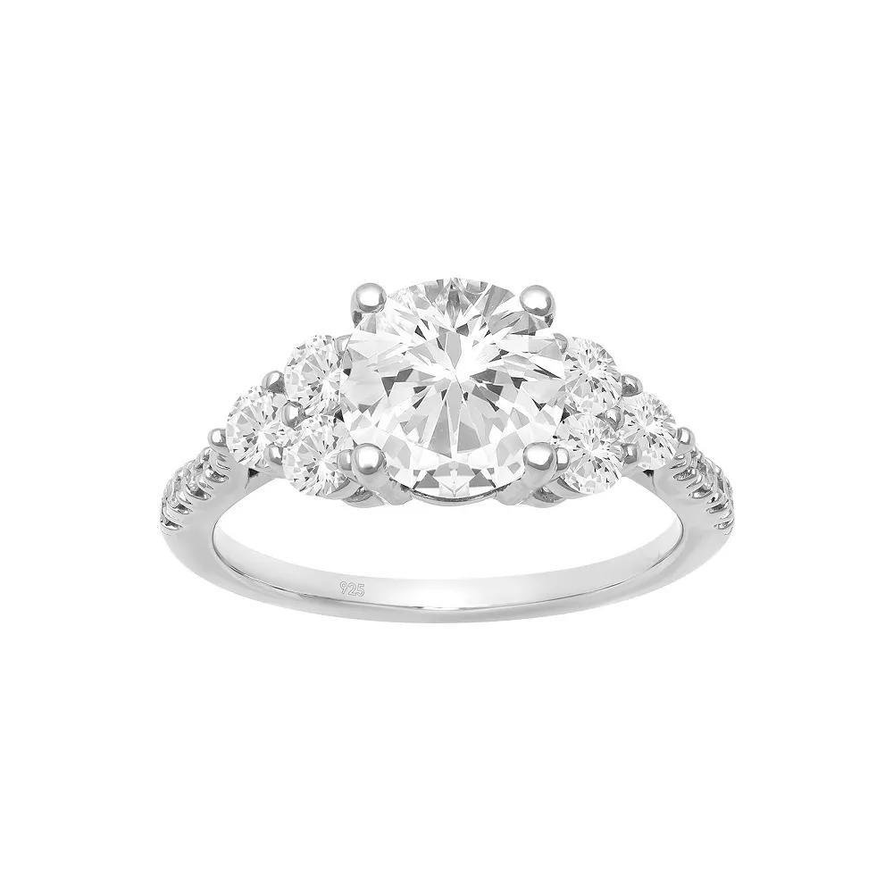 Love Always Sterling Silver Lab-Created White Sapphire Engagement Ring, Women's, Size: 8 Product Image