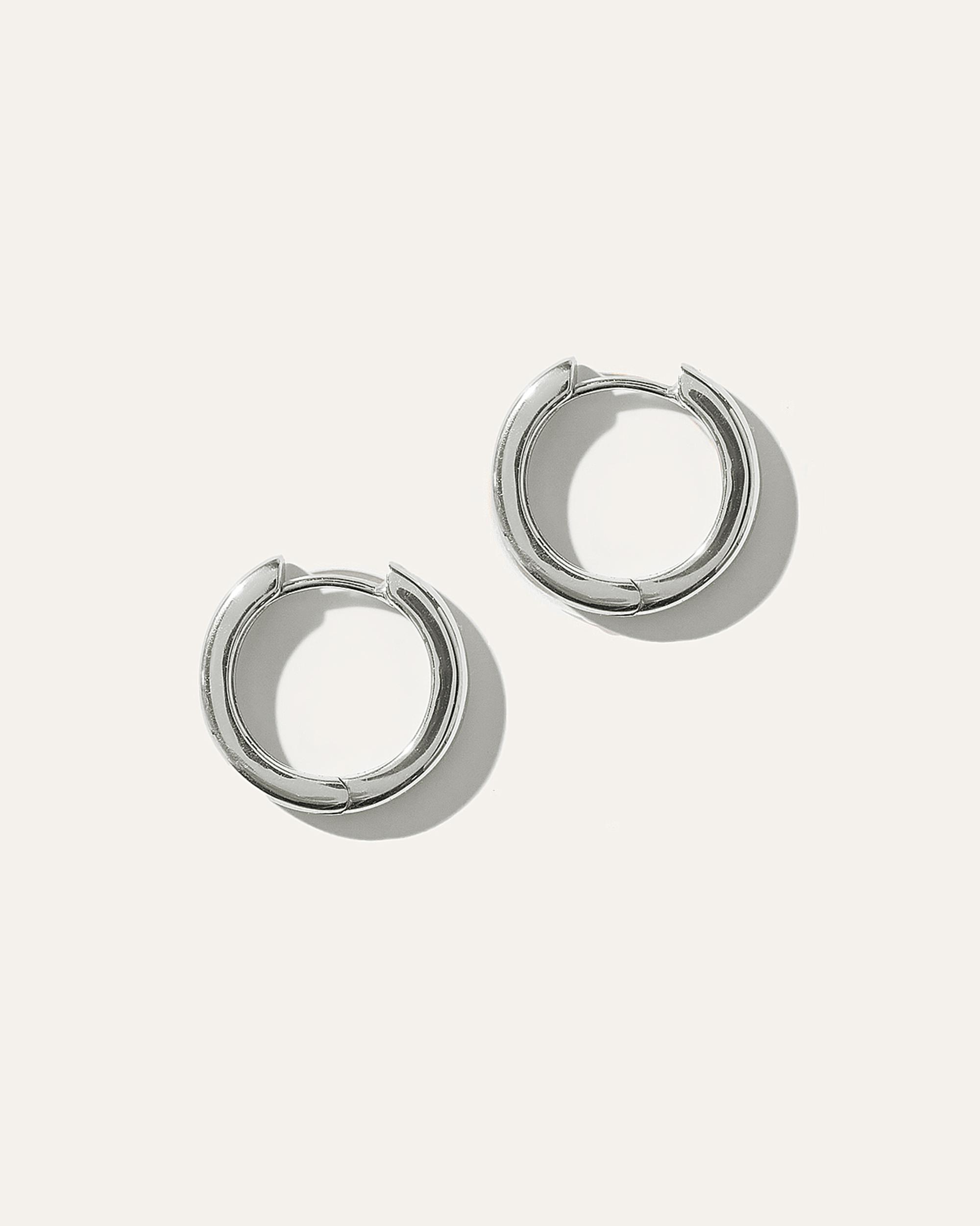 Quince | Women's Silver Slim Huggie Hoop Earrings Product Image
