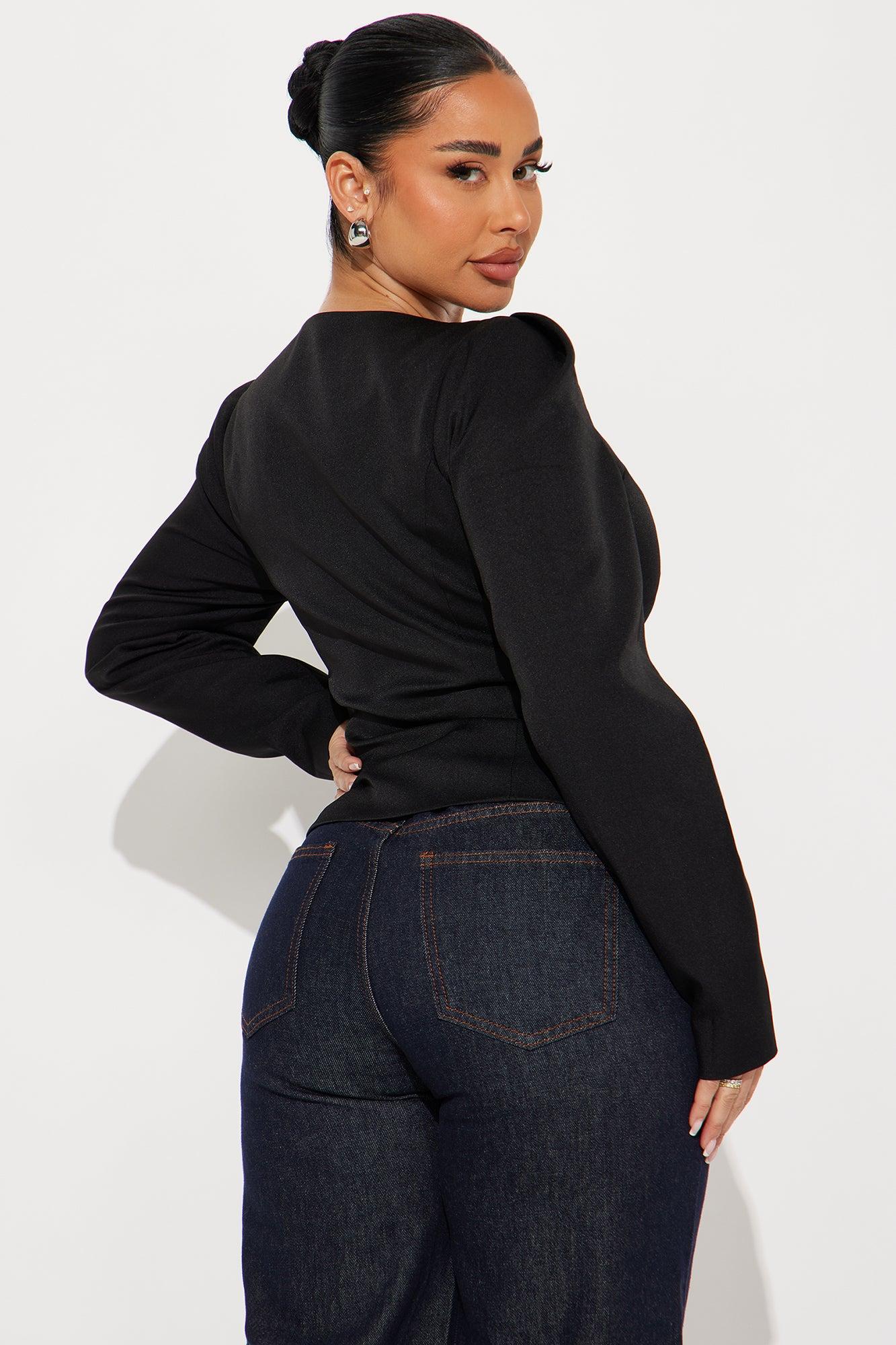 Inspired By Me Puff Sleeve Top - Black Product Image