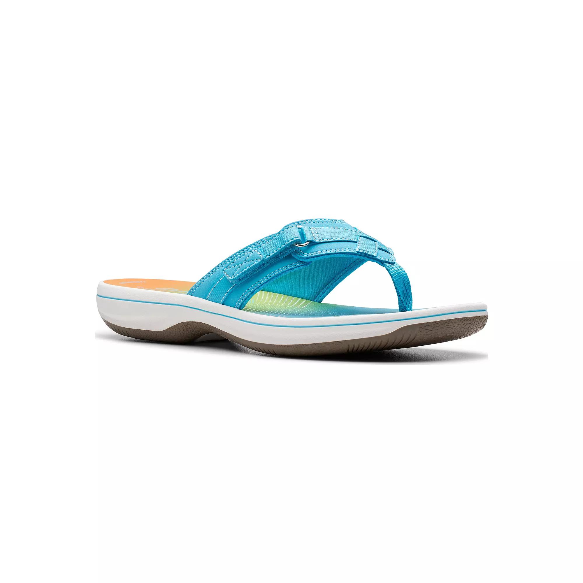 Clarks® Breeze Sea Cloudstepper Women's Flip Flop Sandals, Size: 6 Medium, Turquoise Product Image
