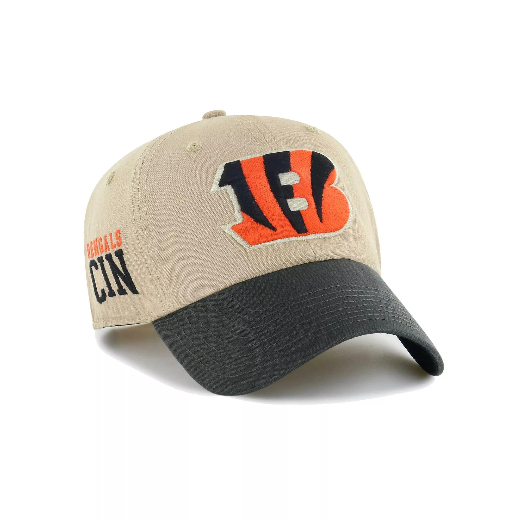 Men's '47 Khaki/Black Cincinnati Bengals Ashford Clean Up Adjustable Hat, Beig K Product Image
