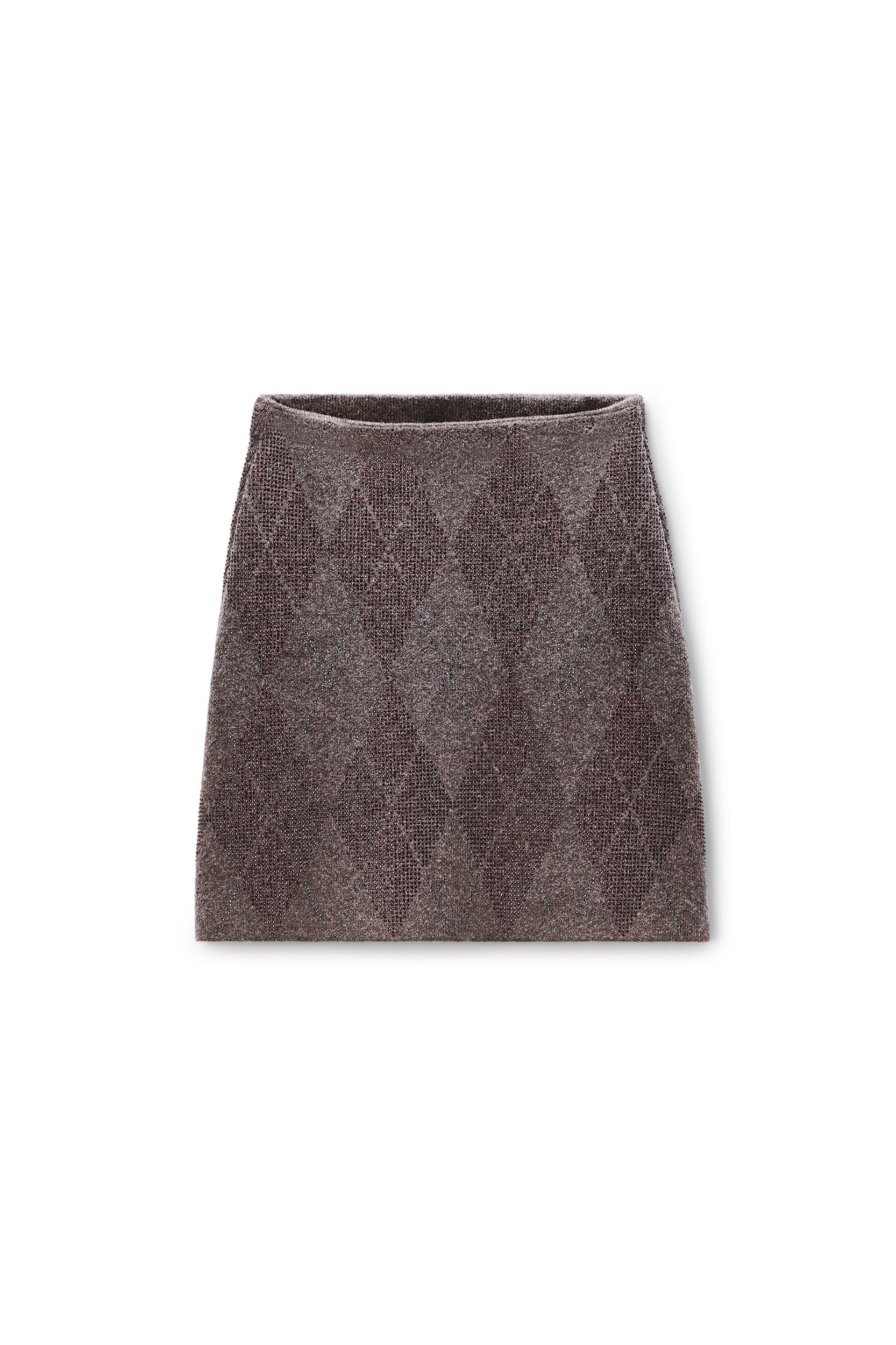 Crystal Hotfix Argyle Wool-blend Tennis Skirt  Product Image