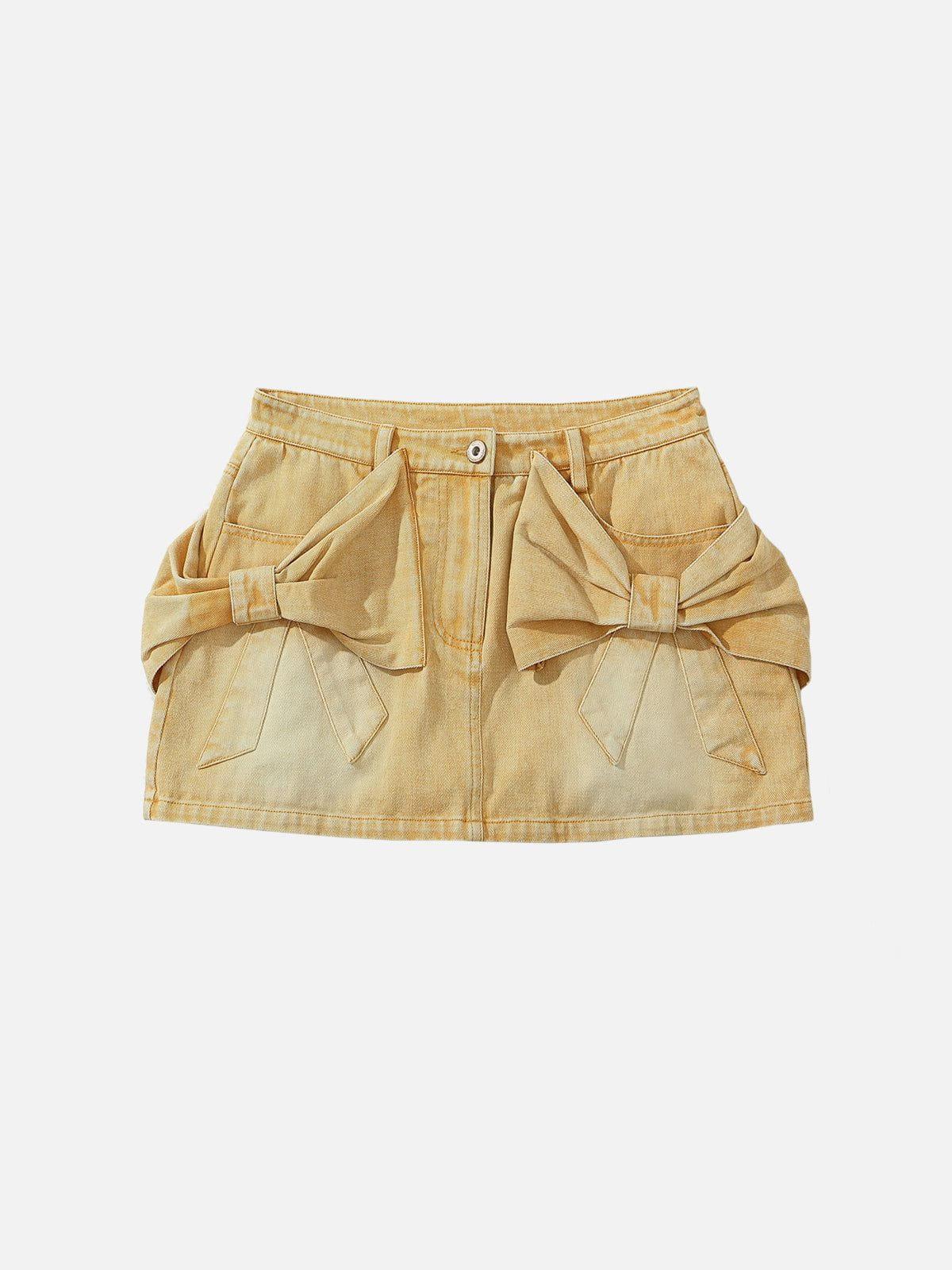 Aelfric Eden Bow Denim Micro Mini Skirt Female Product Image