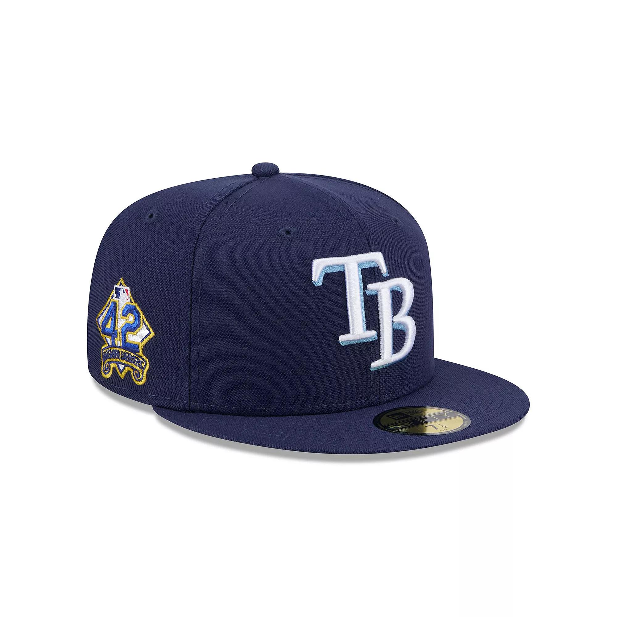 Men's New Era  Navy Tampa Bay Rays 2025 Jackie Robinson Day 59FIFTY Fitted Hat, Size: 7 3/4, Blue Product Image