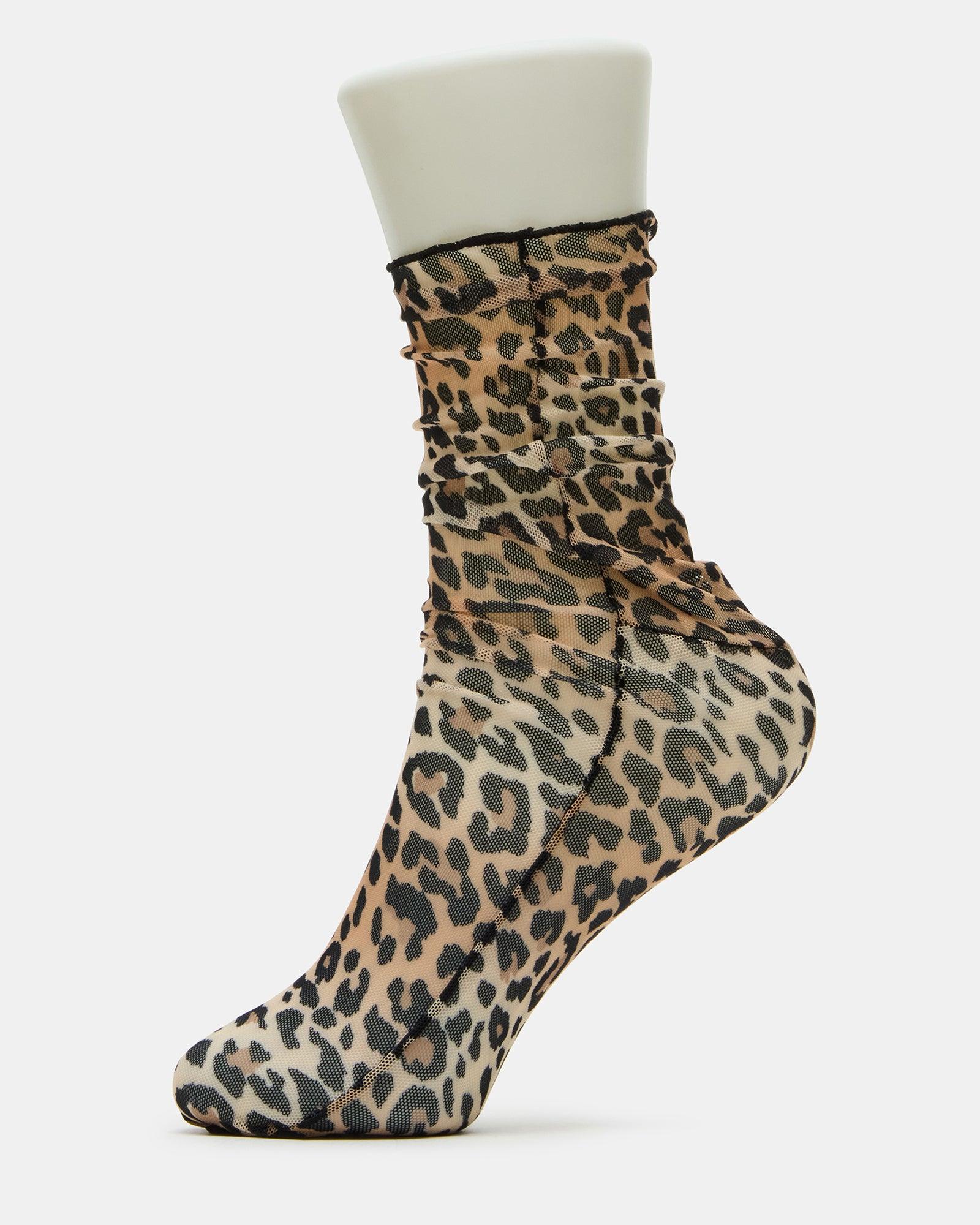 LEOPARD MESH SOCKS NATURAL Female Product Image