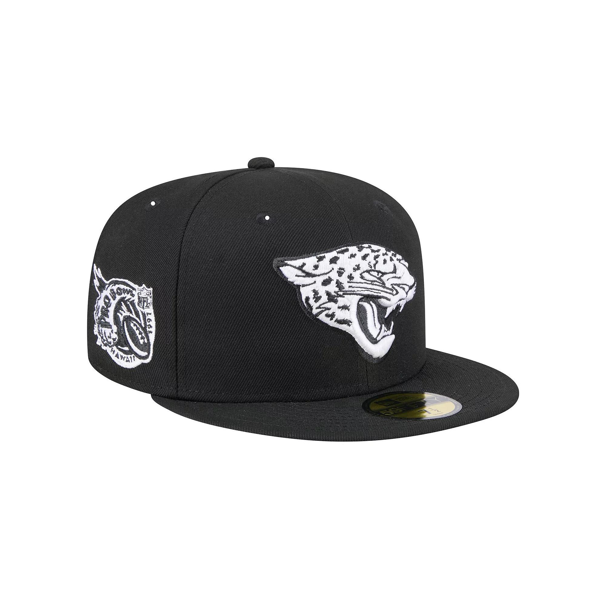 Men's New Era Black Jacksonville Jaguars  Main Patch 59FIFTY Fitted Hat, Size: 7 1/4 Product Image