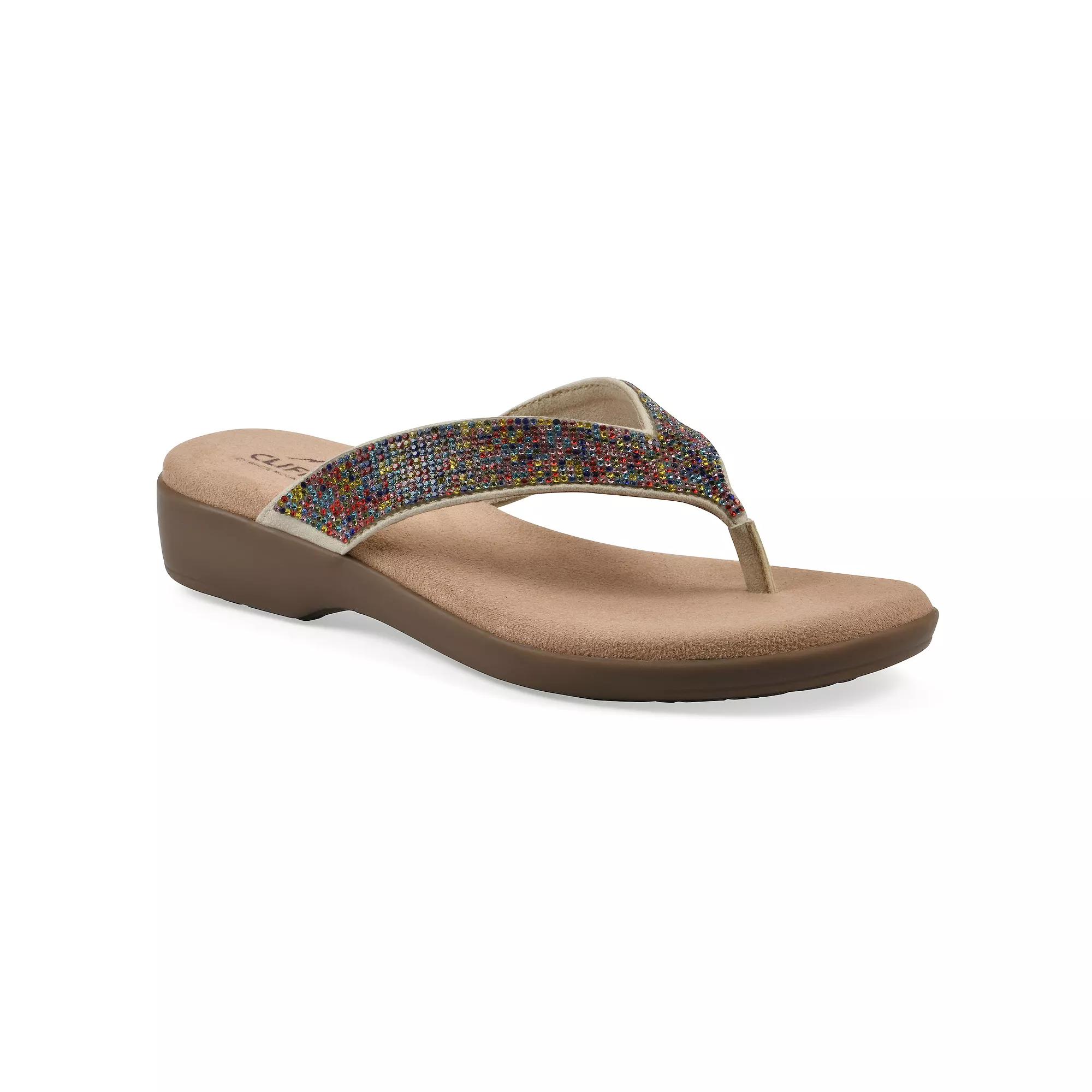 Cliffs by White Mountain Becharm Women's Thong Sandals, Size: 11 Medium, Multi Fabric Product Image
