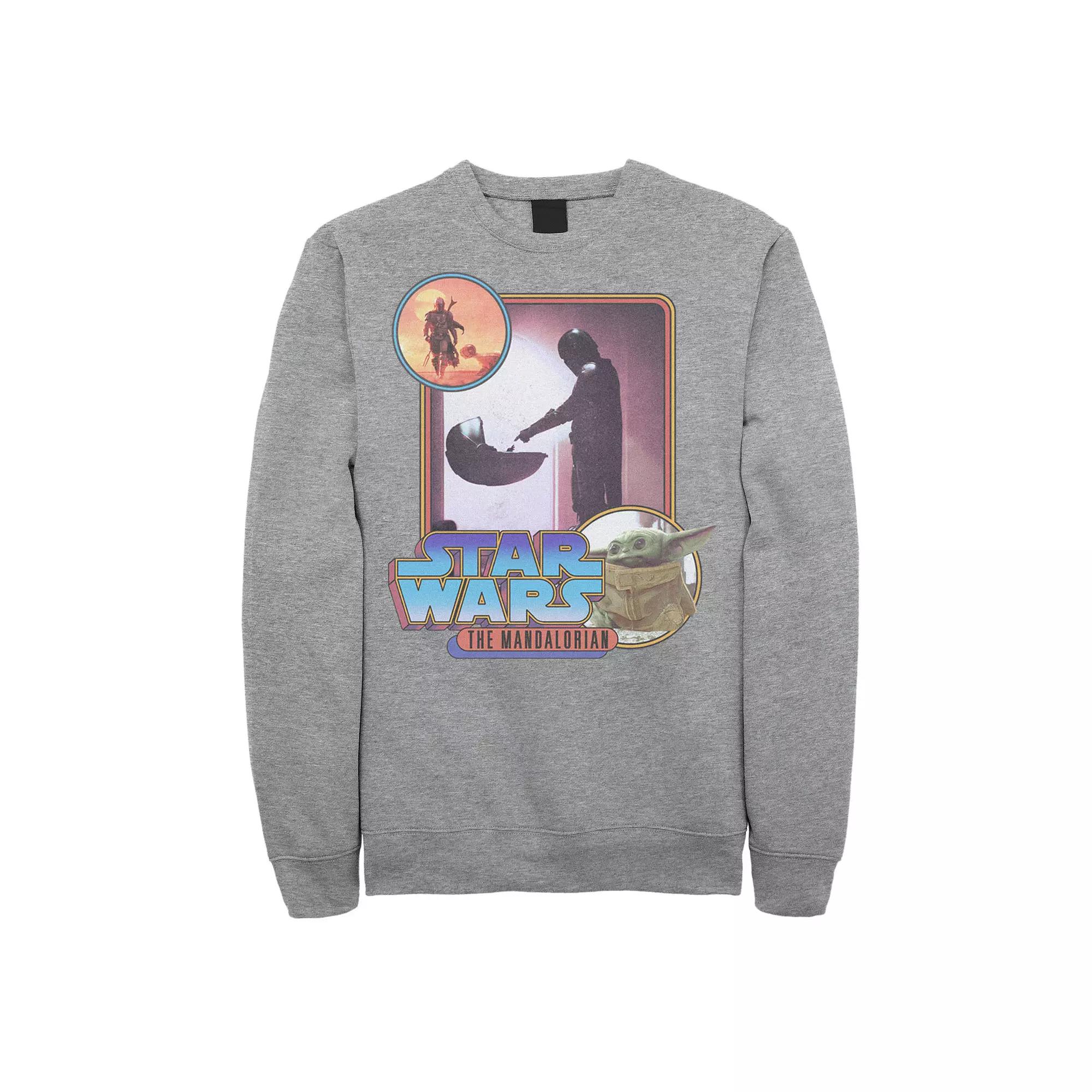 Men's Star Wars: The Mandalorian Retro Style Portrait Sweatshirt,  Product Image