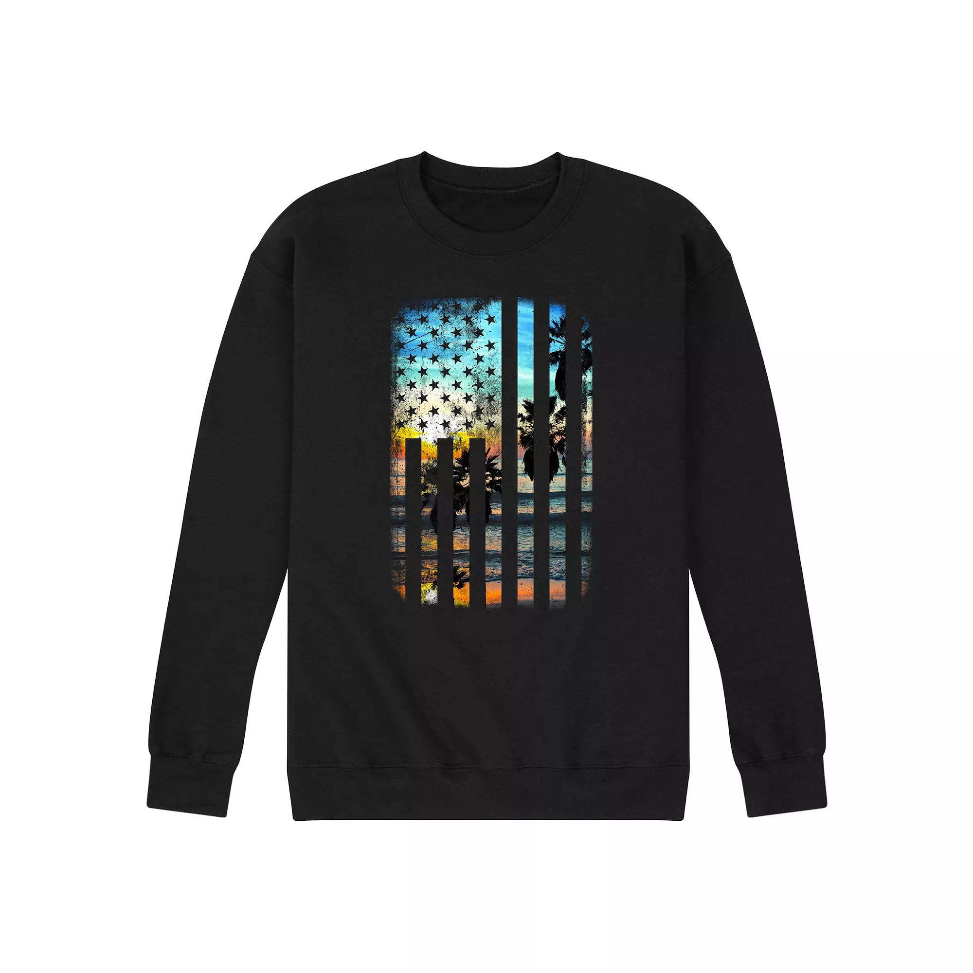 Men's Sunset Flag Fleece Sweatshirt,  Product Image