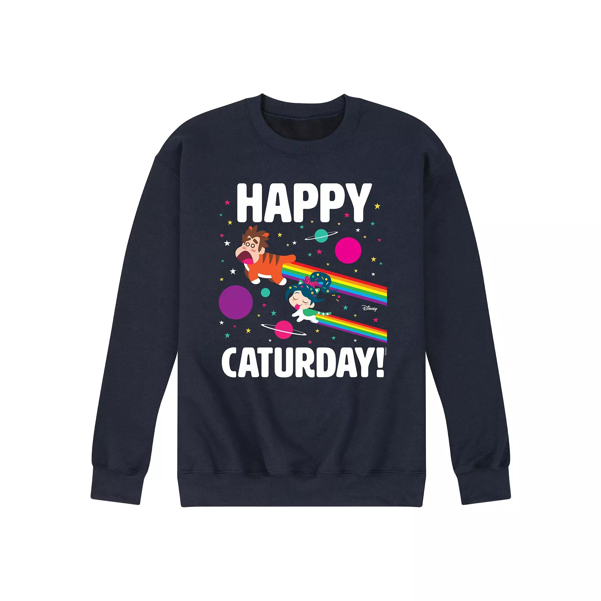 Disney's Wreck It Ralph Men's Happy Caturday Fleece Sweatshirt,  Product Image