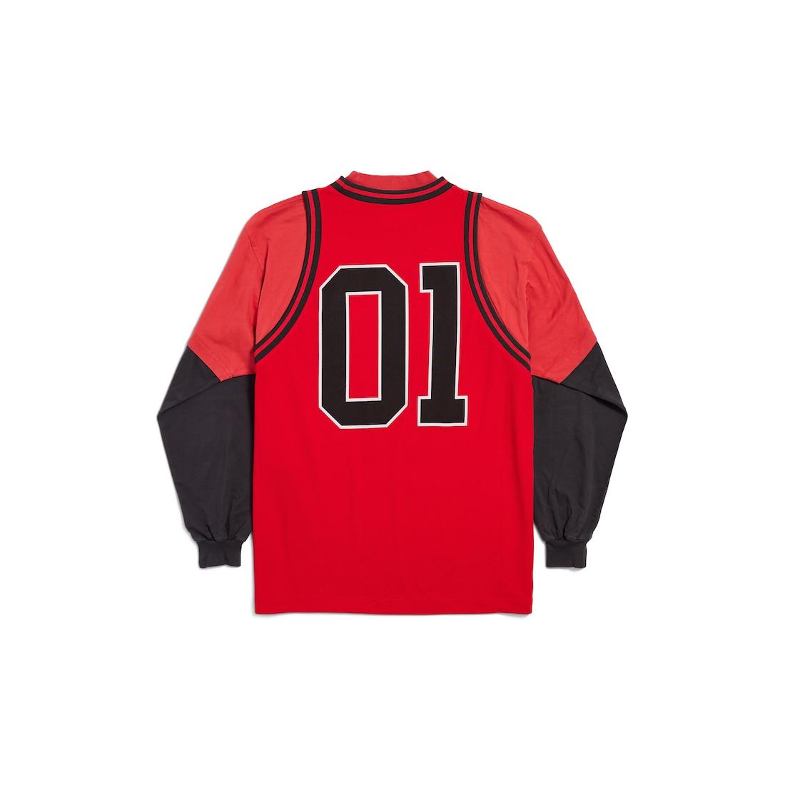 Men's Basketball Series - Layered Long Sleeve T-shirt in Red/black Product Image